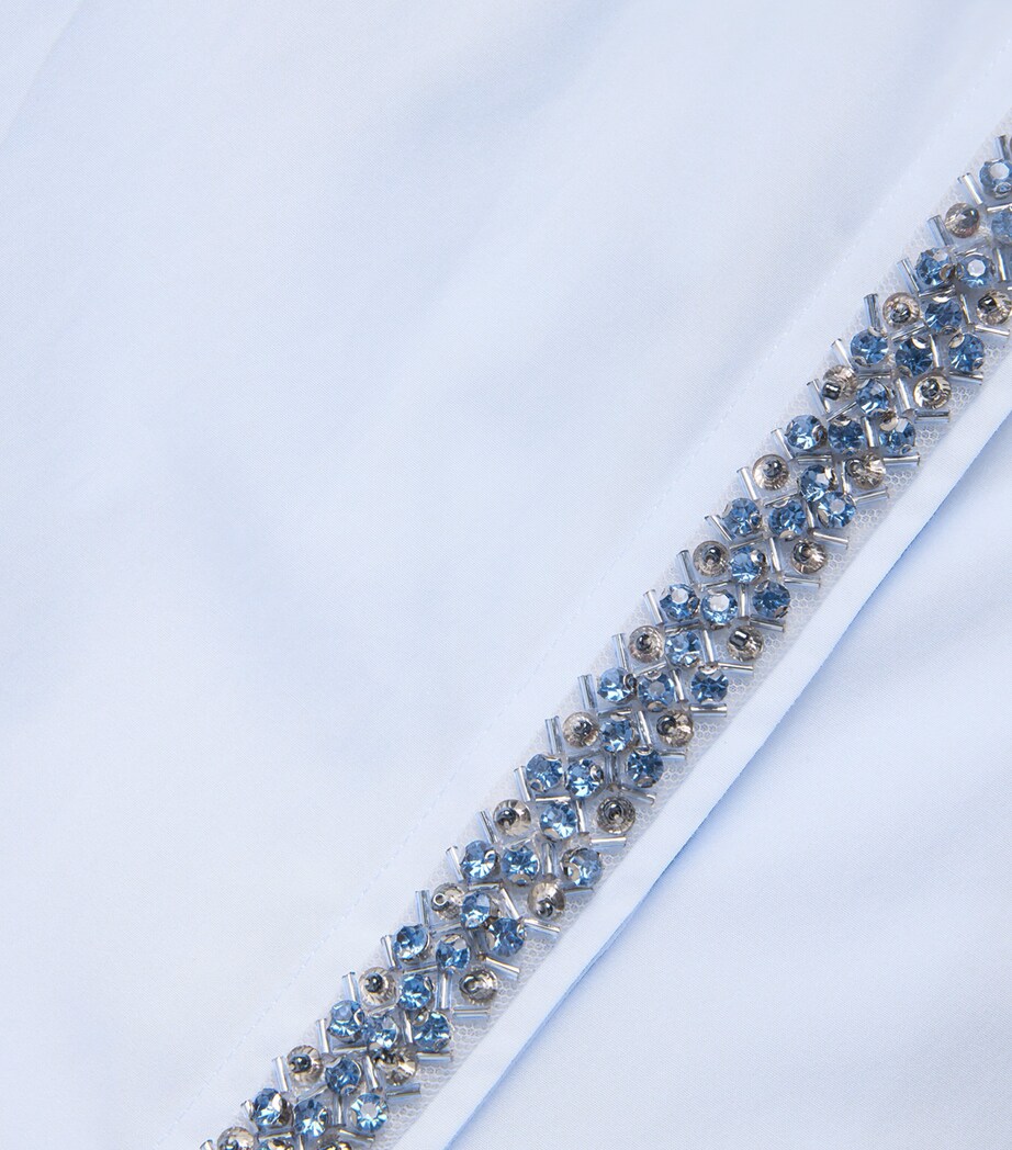 Cotton Crystal-Embellished Shirt BLUE Image 5
