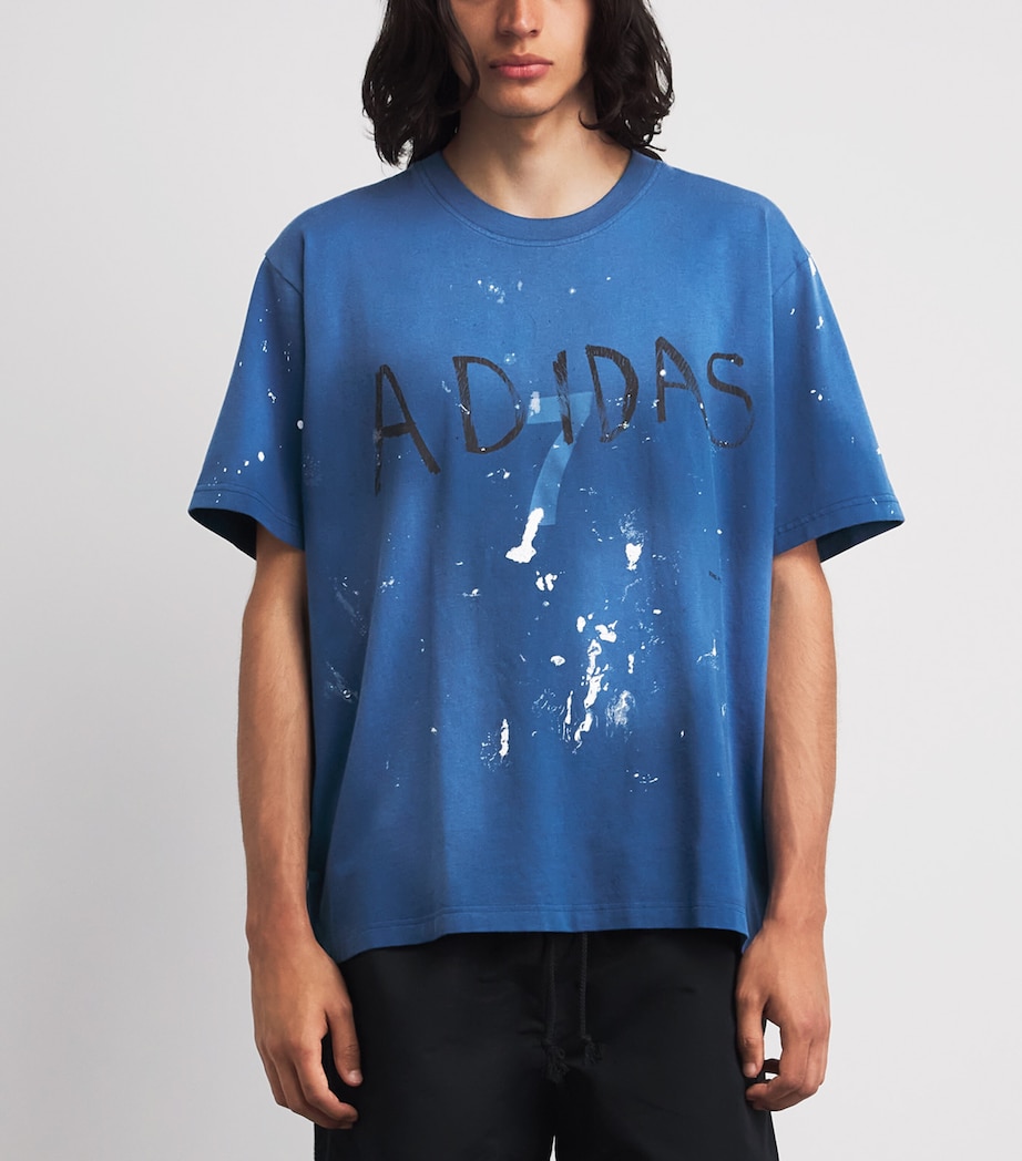 adidas Mens x Songs for the Mute 7 Printed T-Shirt Dusky Petrol Image 4