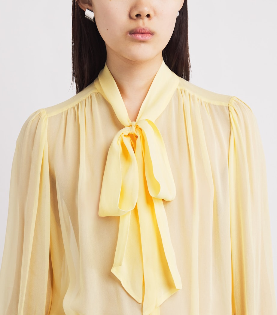 Tie-Neck Blouse F732 BUTTER Image 6