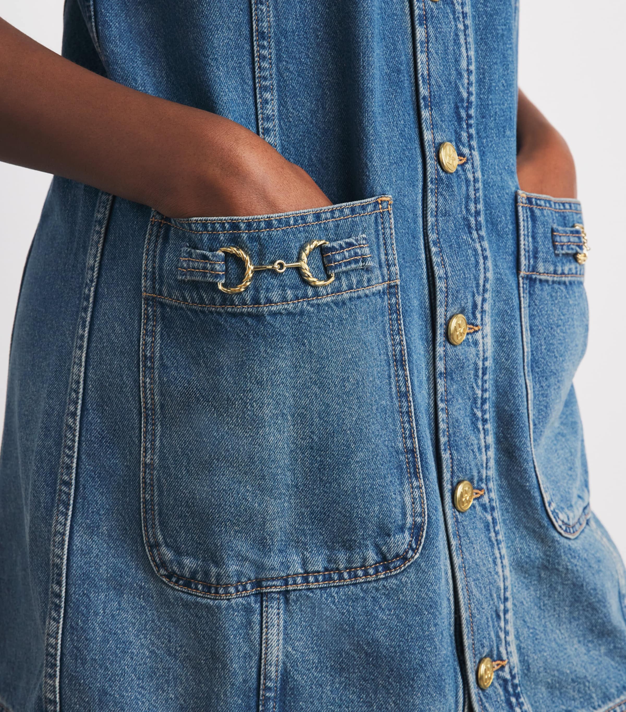 Ulla Johnson Womens Denim The Painters Mini Dress Danube Image 5