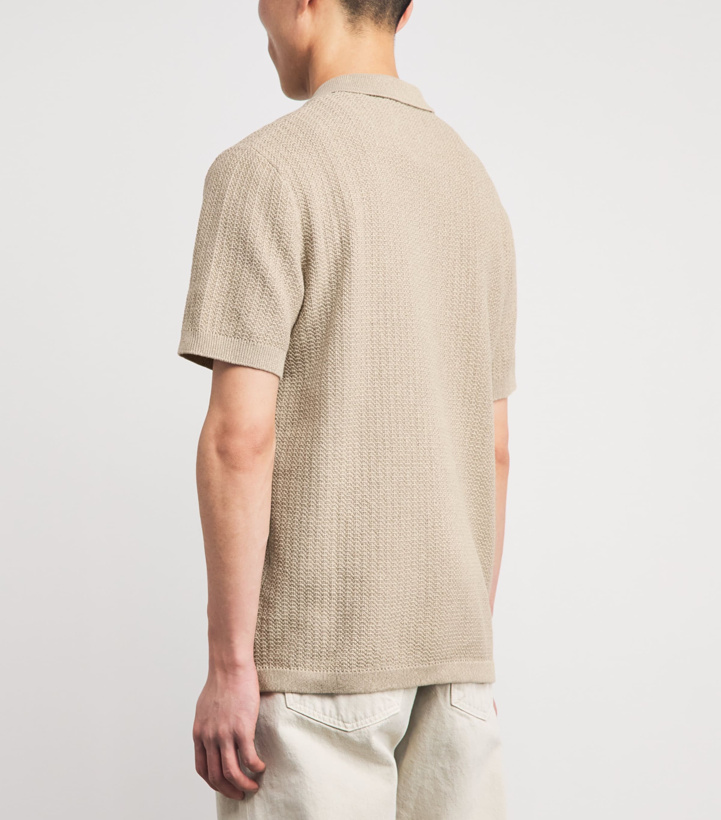 NN.07 Mens Organic Cotton Ares Polo Shirt Desert Khaki Image 5