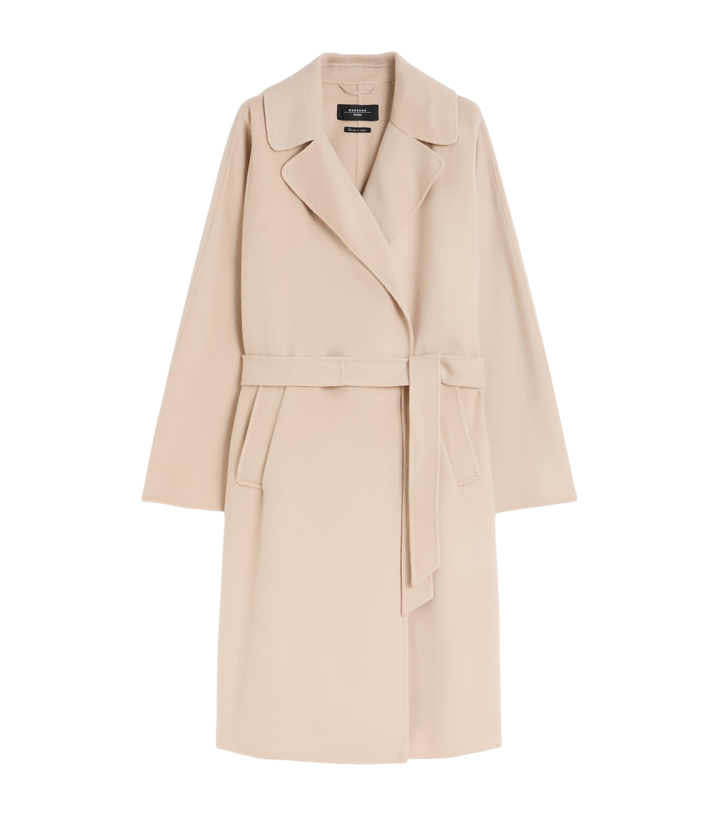 Wool-Blend Belted Coat SAND Image 1