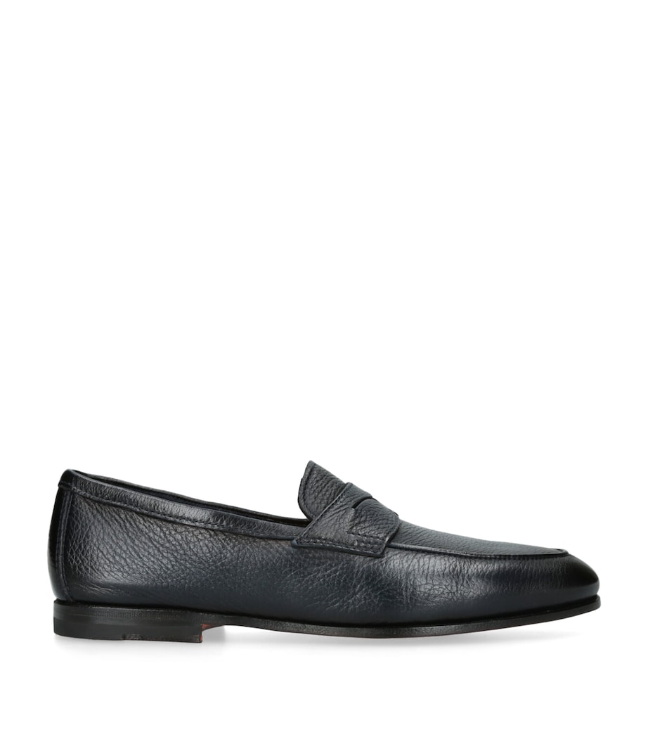 Grained Leather Carlo Loafers NAVY Image 1