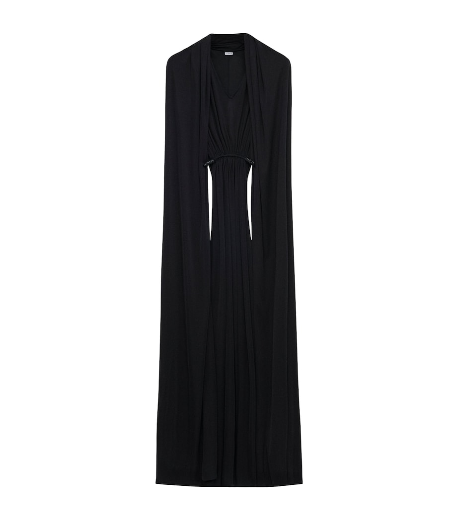 Silk Flamenco Maxi Dress BLACK Image 1
