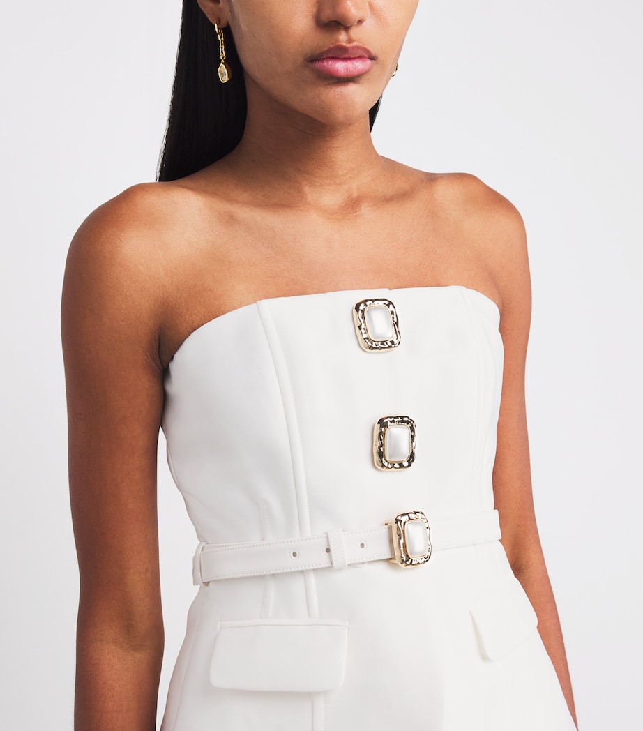 Taffeta Off-The-Shoulder Midi Dress WHITE Image 4