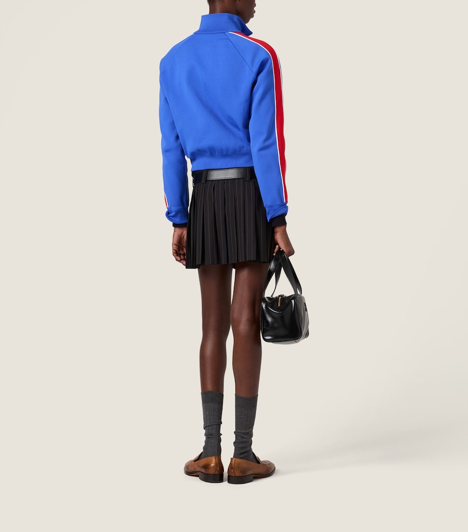 Miu Miu Womens Wool Pleated Mini Skirt Image 3