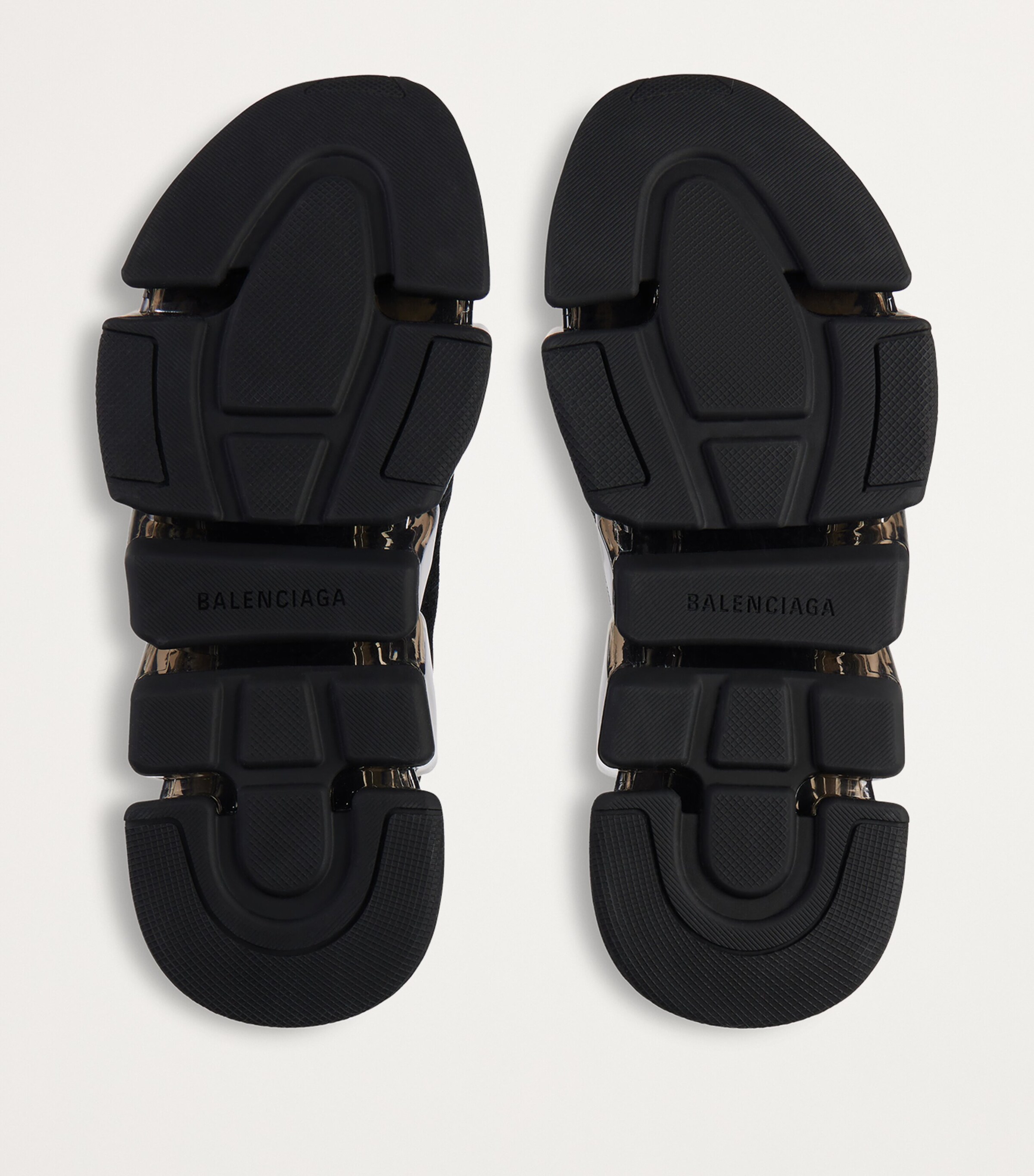 Balenciaga Black Speed 2.0 Clear Sole Lace-Up Sneakers