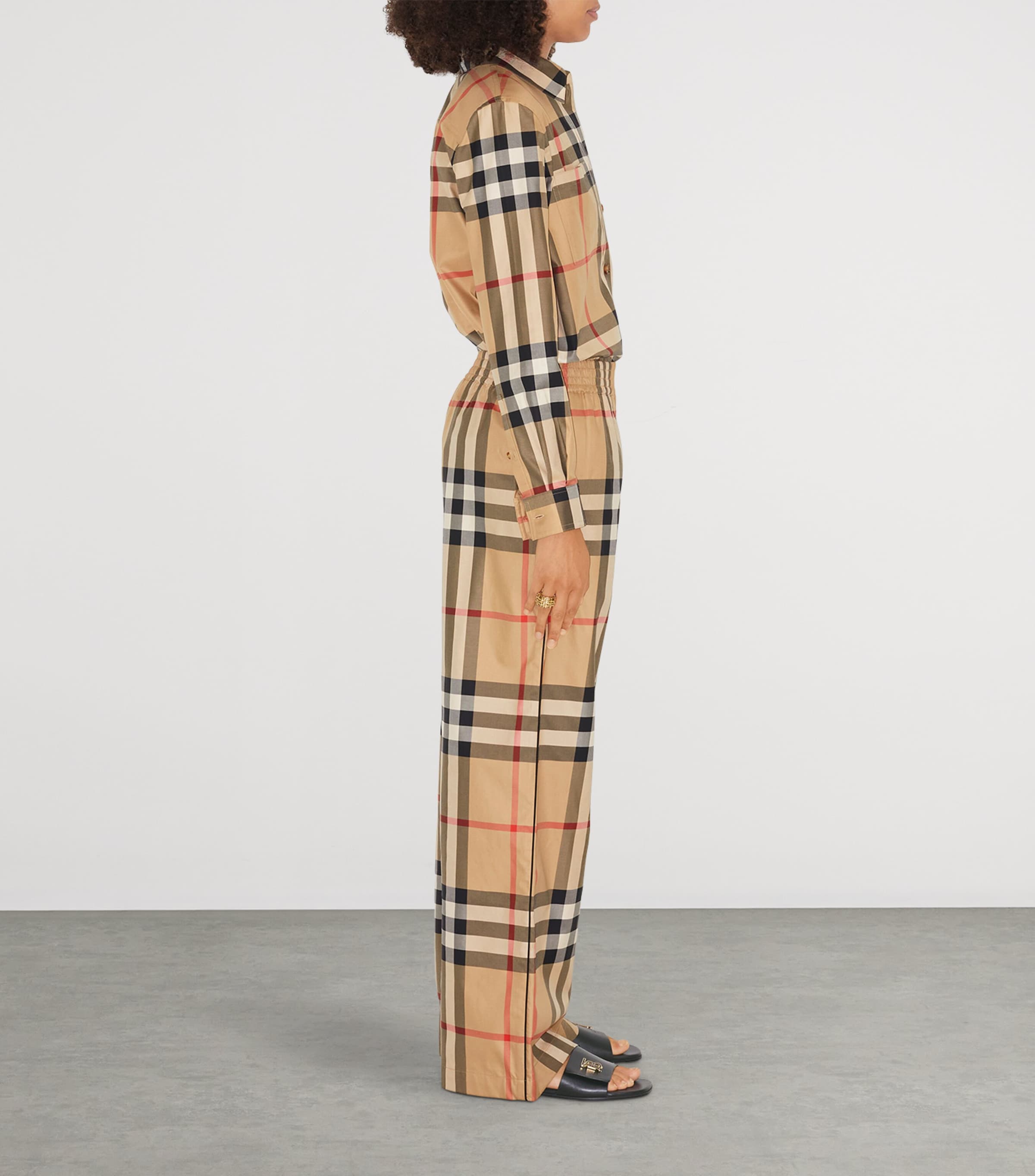 Cotton Check Trousers ARCHIVE BEIGE IP CHK Image 3
