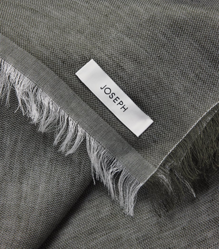 Joseph Linen-Blend Fern Scarf Palm Leaf Image 4