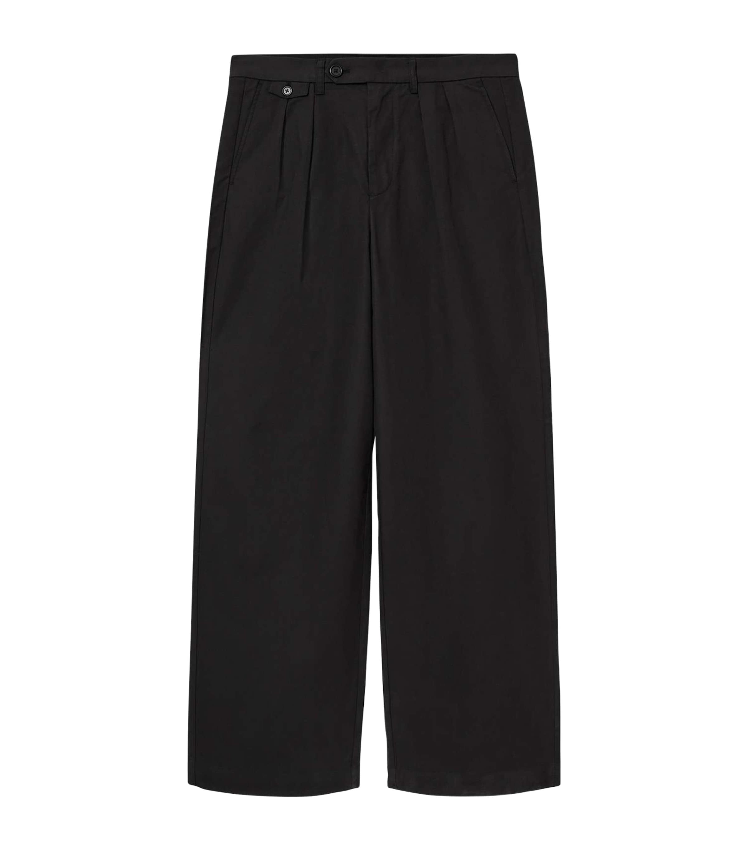 AllSaints Mens Conway Wide-Leg Trousers Black Image 1
