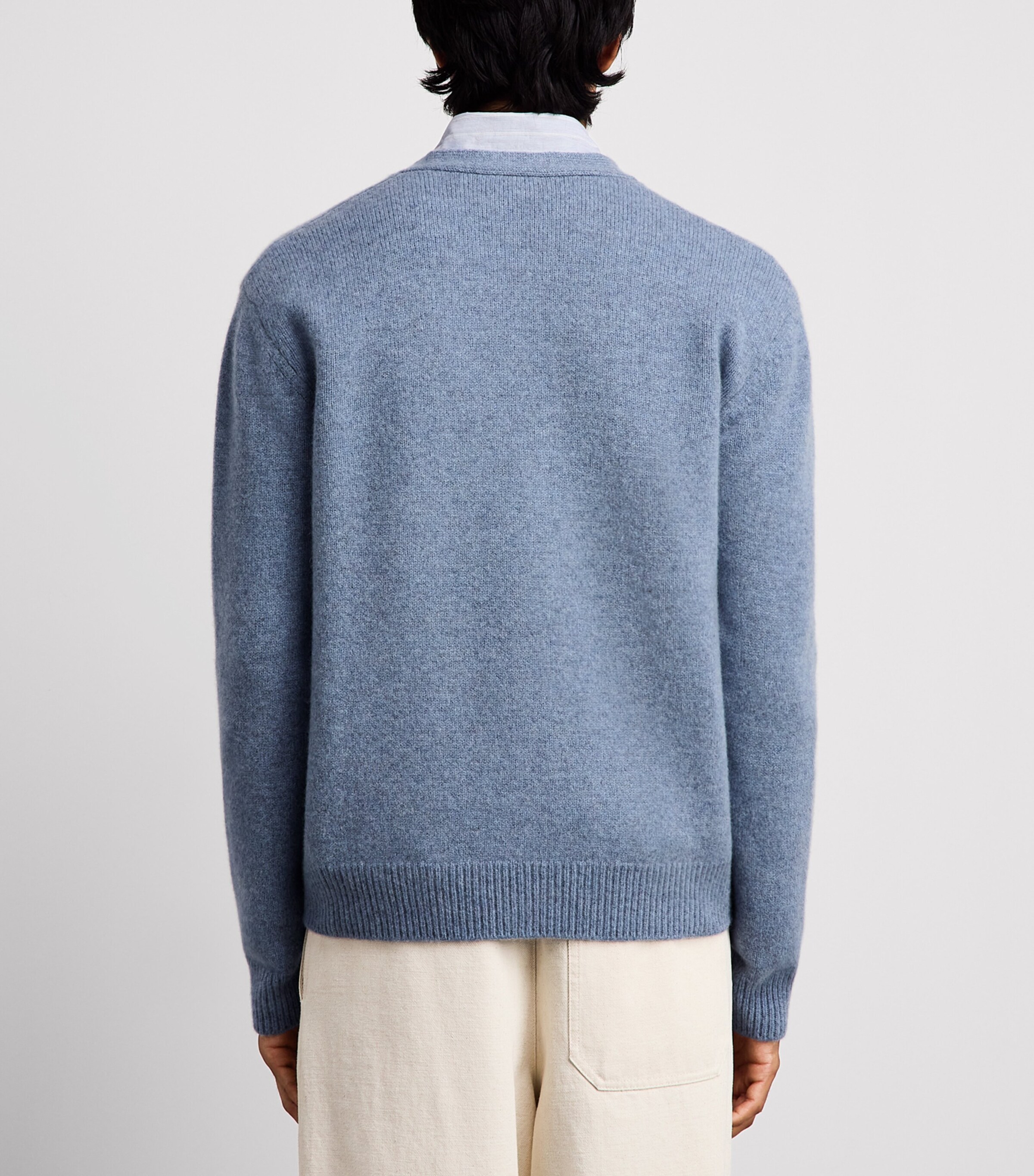 A.P.C. Mens Wool Kevin Cardigan Pie Bleu Gris Chine Image 5