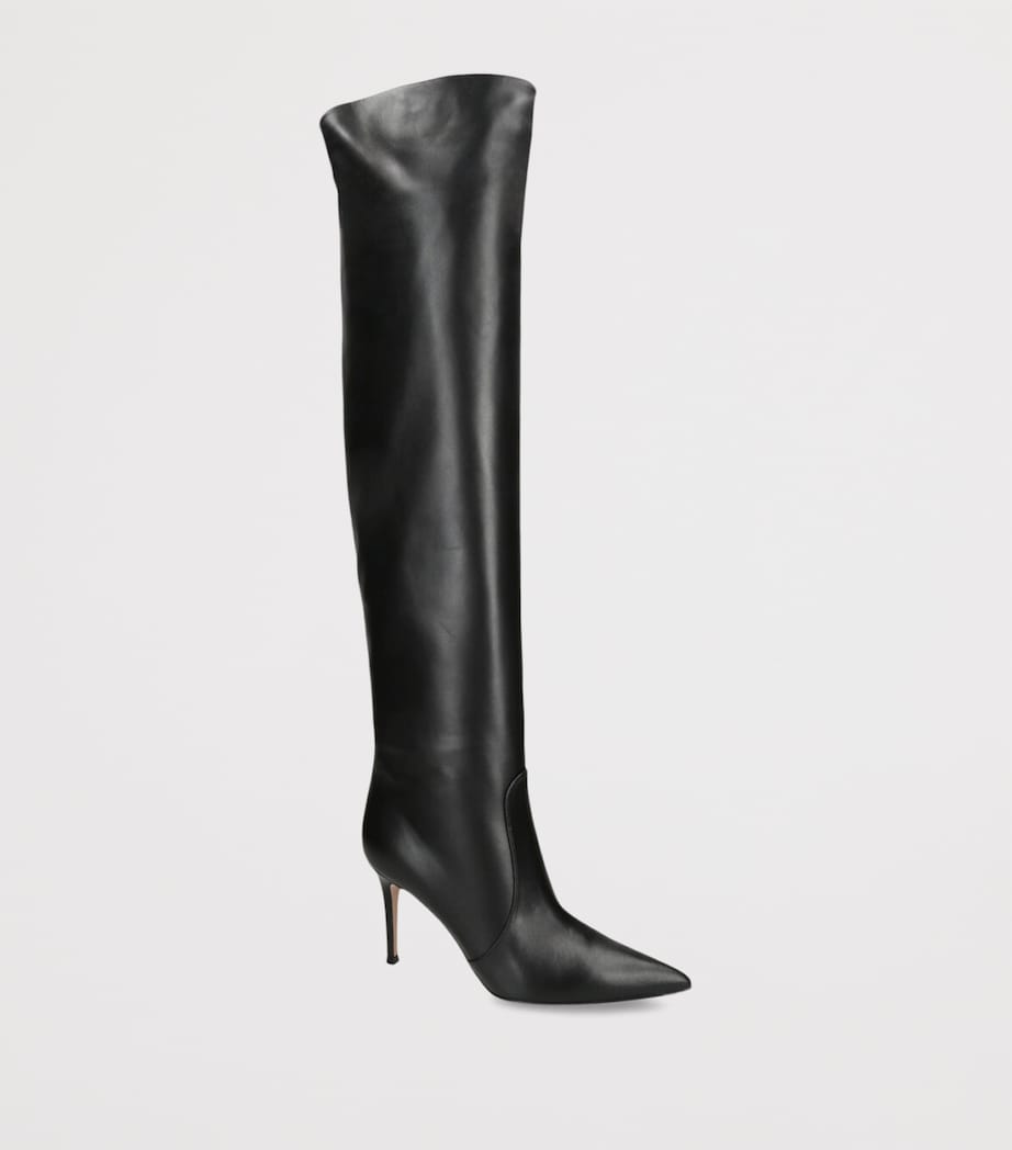 Leather Hansen Knee-High Boots BLACK Image 3