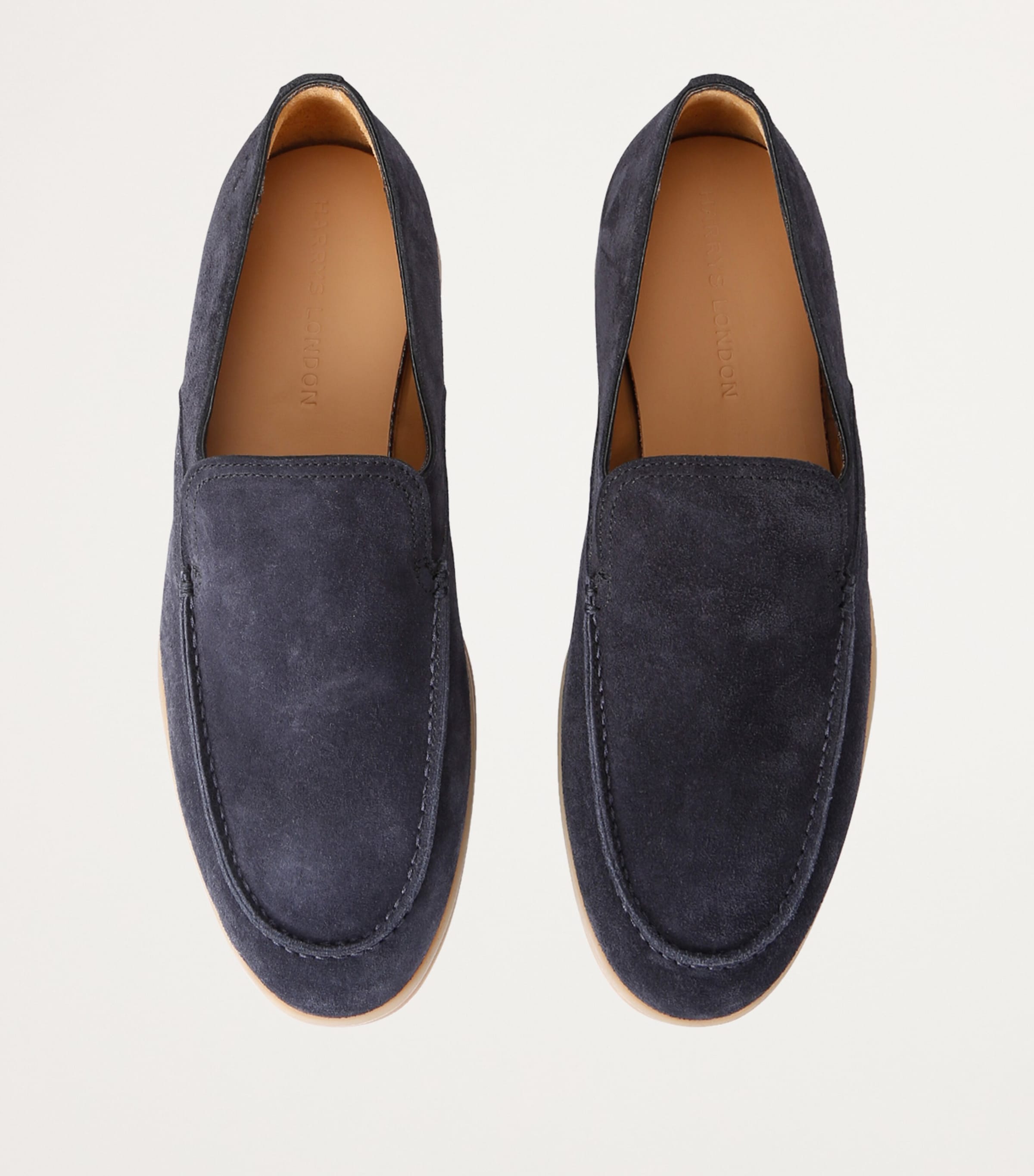 Harrys London Navy Suede Wharf Slip-On Loafers | Harrods US display picture 3
