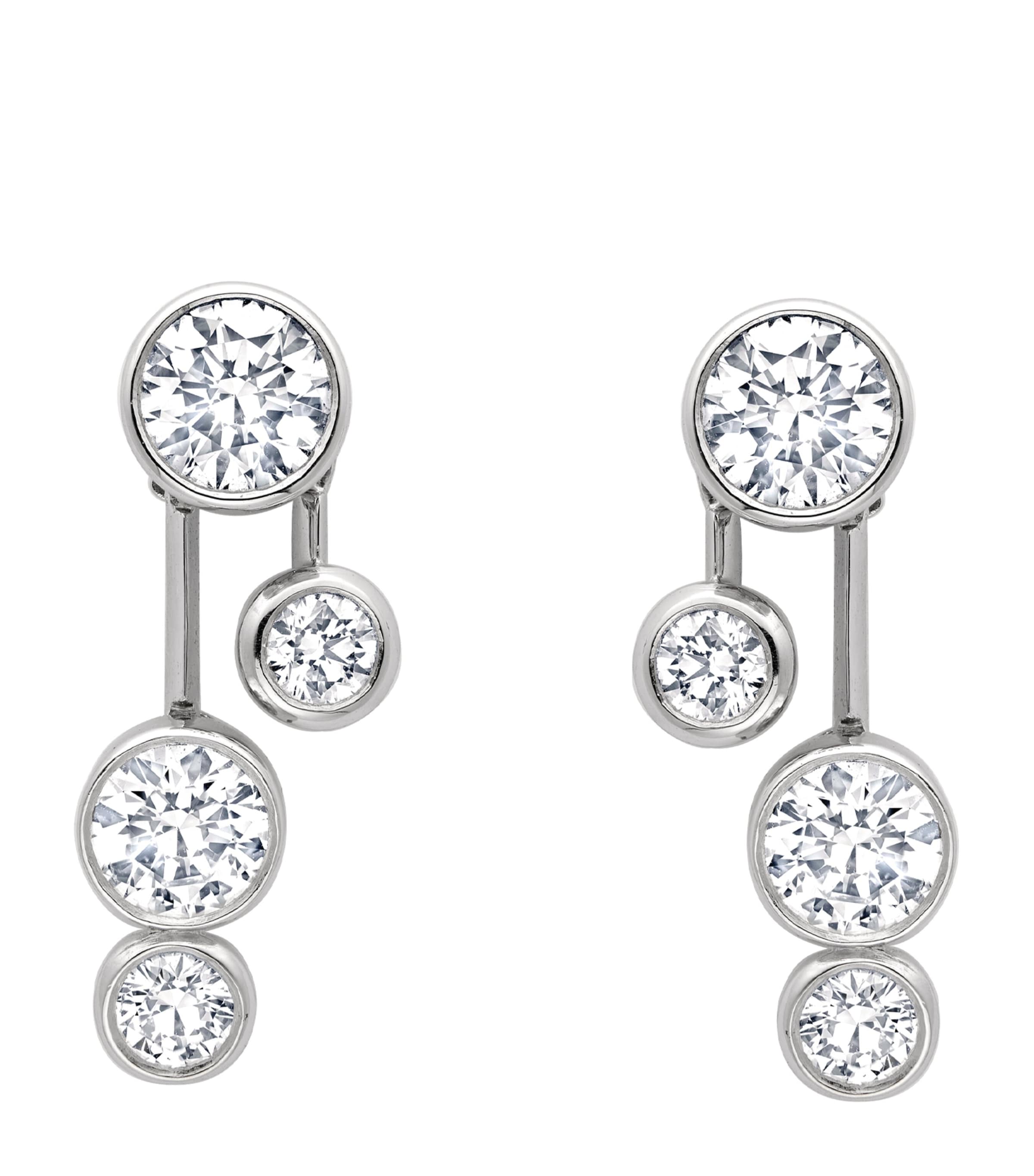 Boodles Platinum And Diamond Raindance Detachable Drop Earrings In Gold