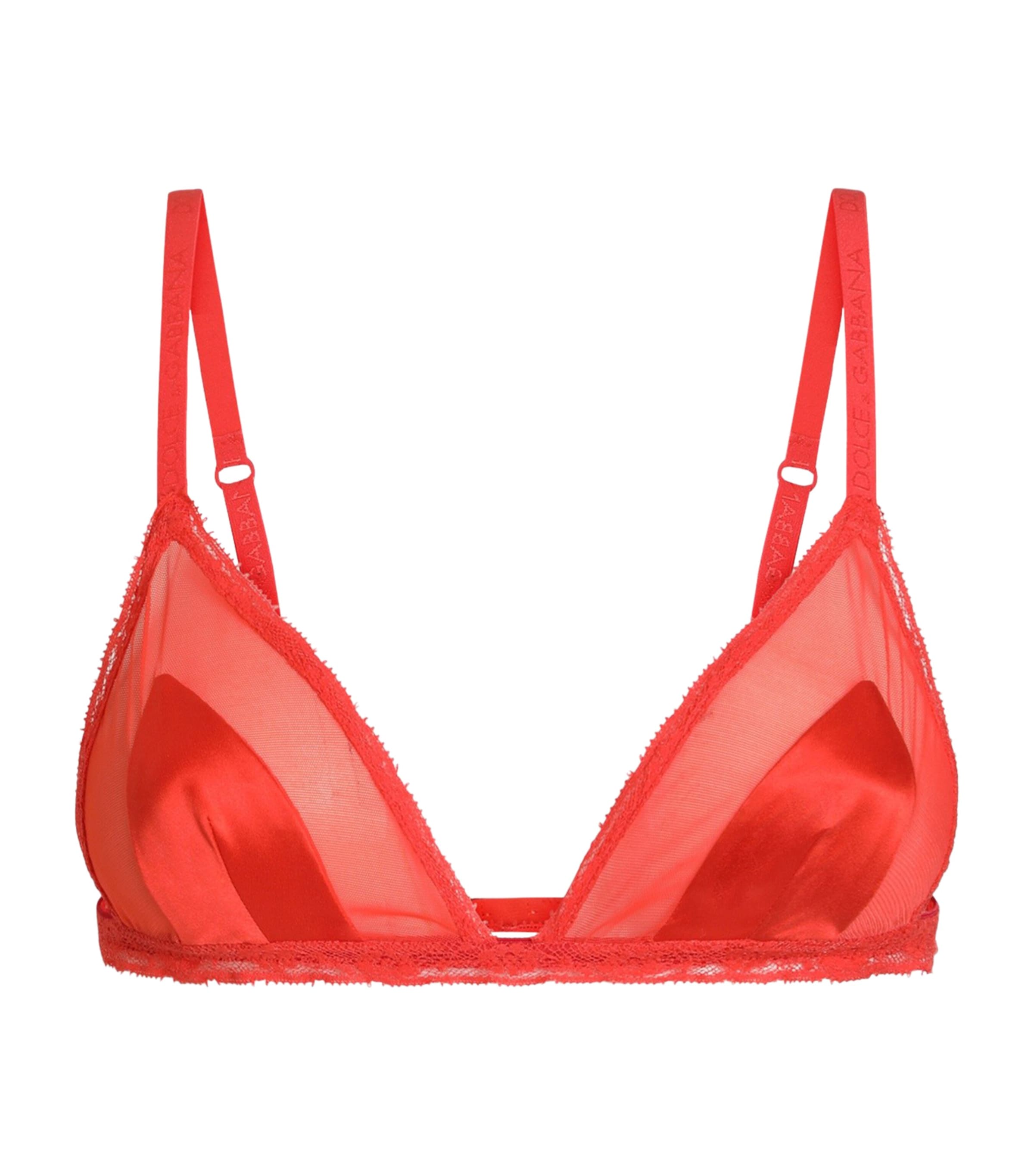 Dolce&Gabbana Womens Satin Plunge Bra Orange Image 1