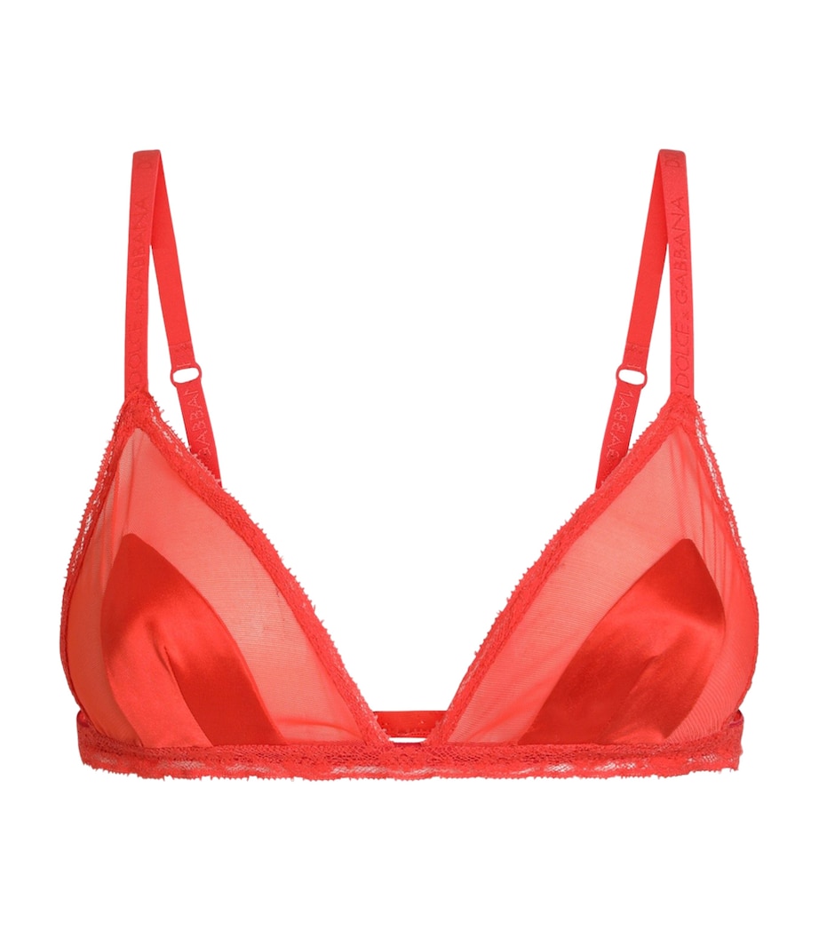 Dolce&Gabbana Womens Satin Plunge Bra Orange Image 1