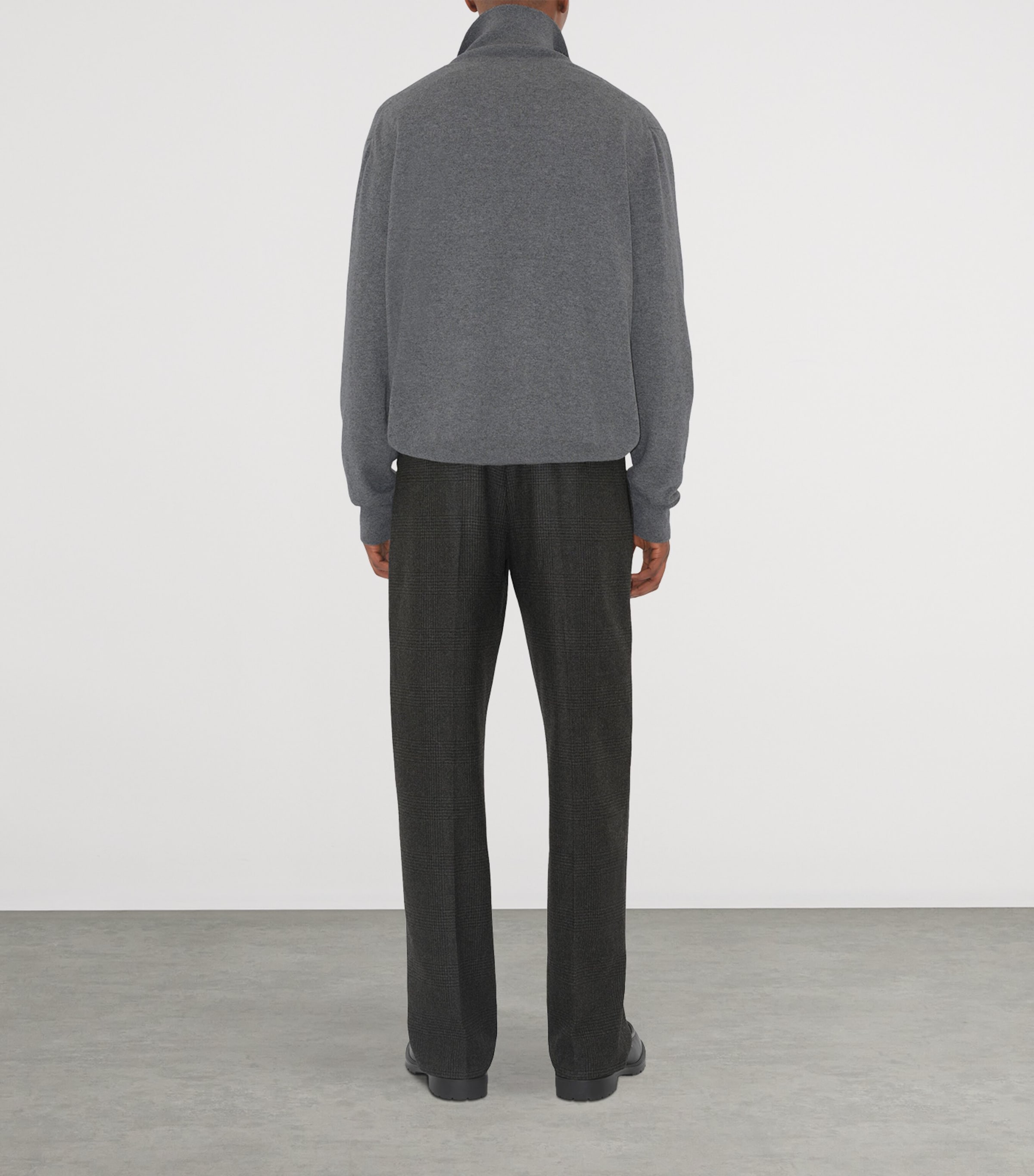 Cashmere-Blend Quarter-Zip Slim Sweater GREY Image 4