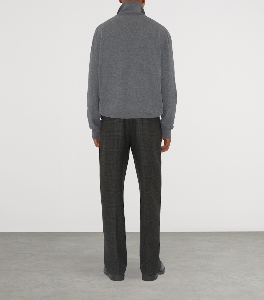 Cashmere-Blend Quarter-Zip Slim Sweater GREY Image 4