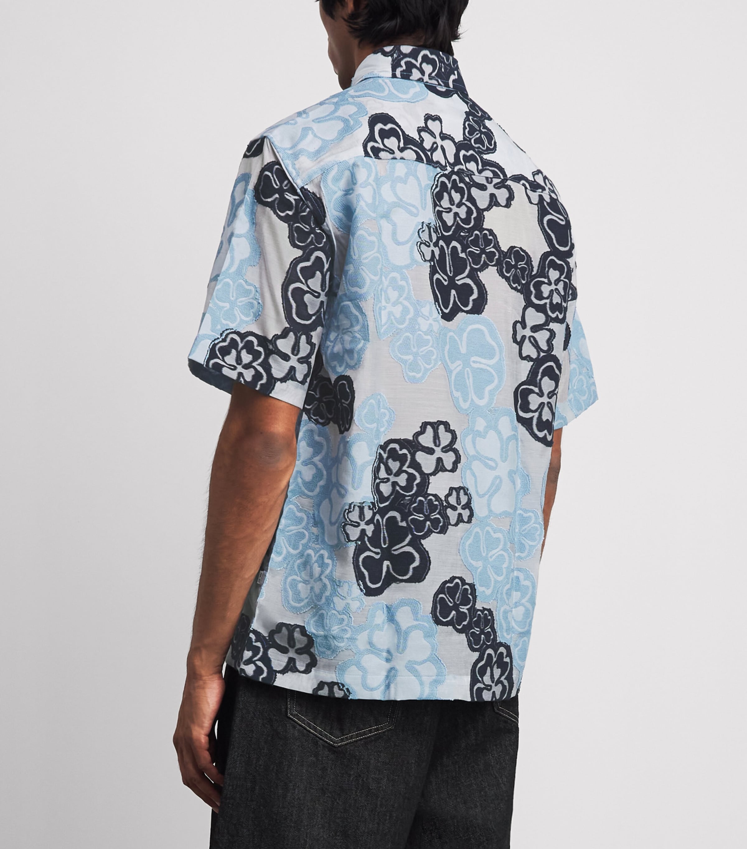 NN.07 Mens Floral Jacquard Freddy Shirt Blue Multi Image 5