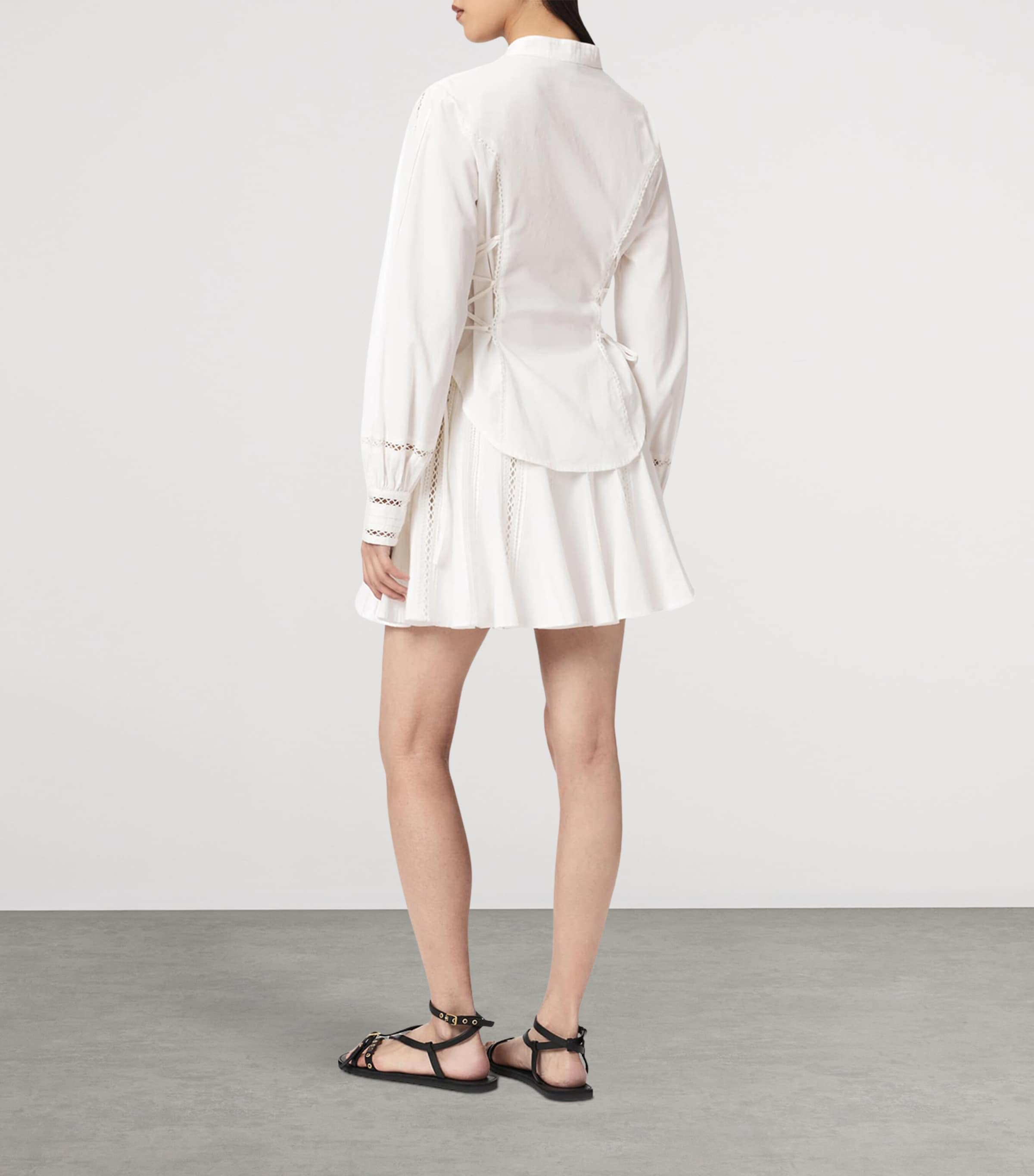 AllSaints Womens Organic Cotton Frances Mini Skirt Optic White Image 5