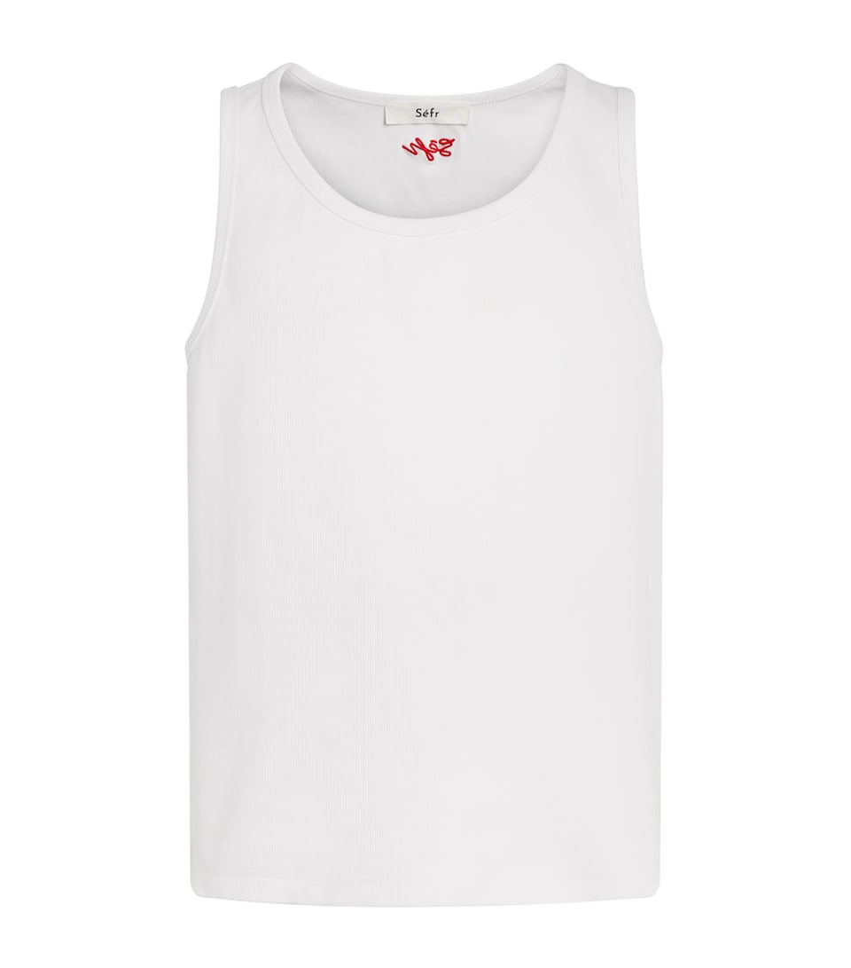 Séfr Stretch-Cotton Cyril Tank Top Organic White Cotton