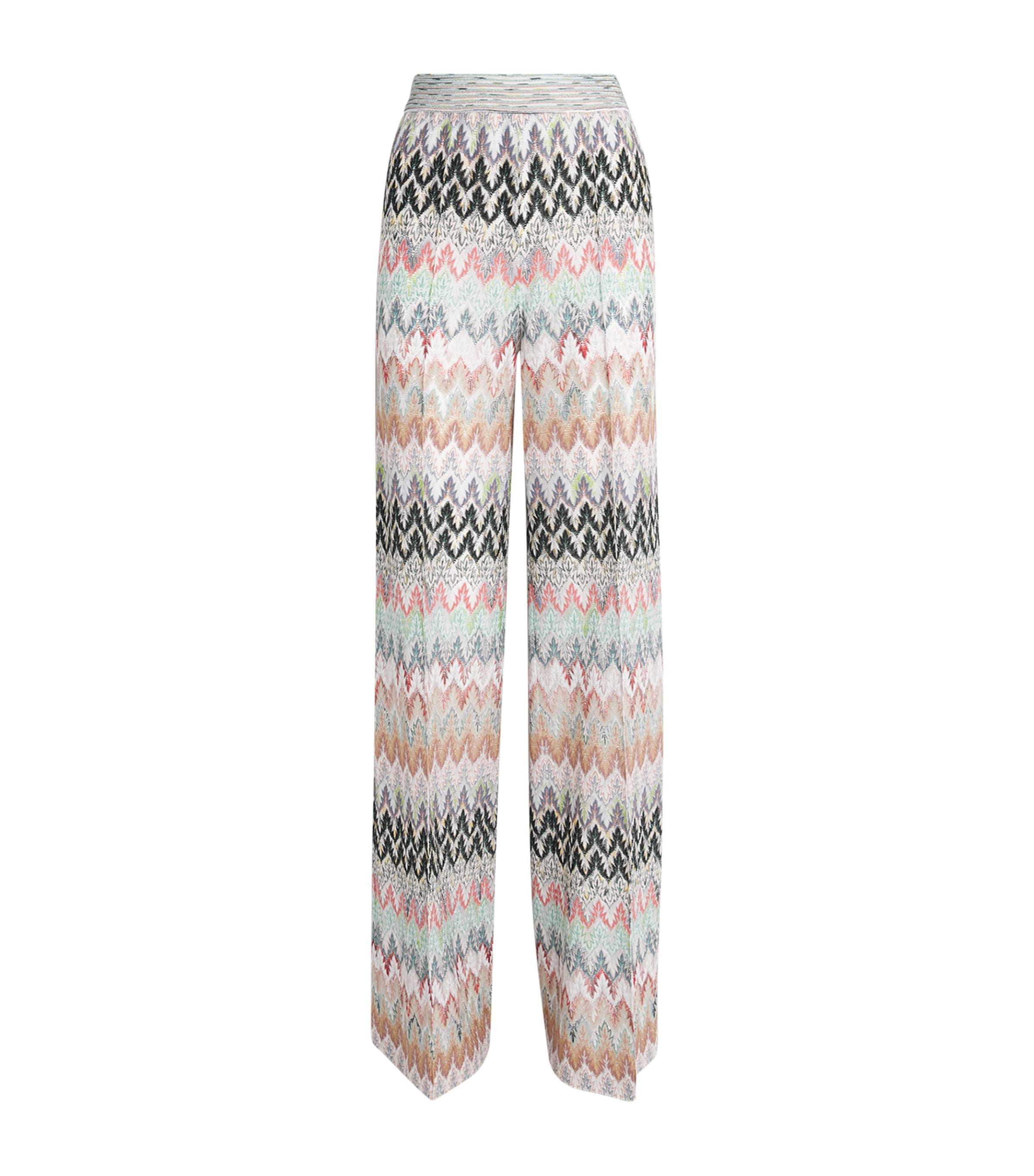 Zigzag Wide-Leg Trousers SM9Y4 WHT/PINK/BLUE Image 1