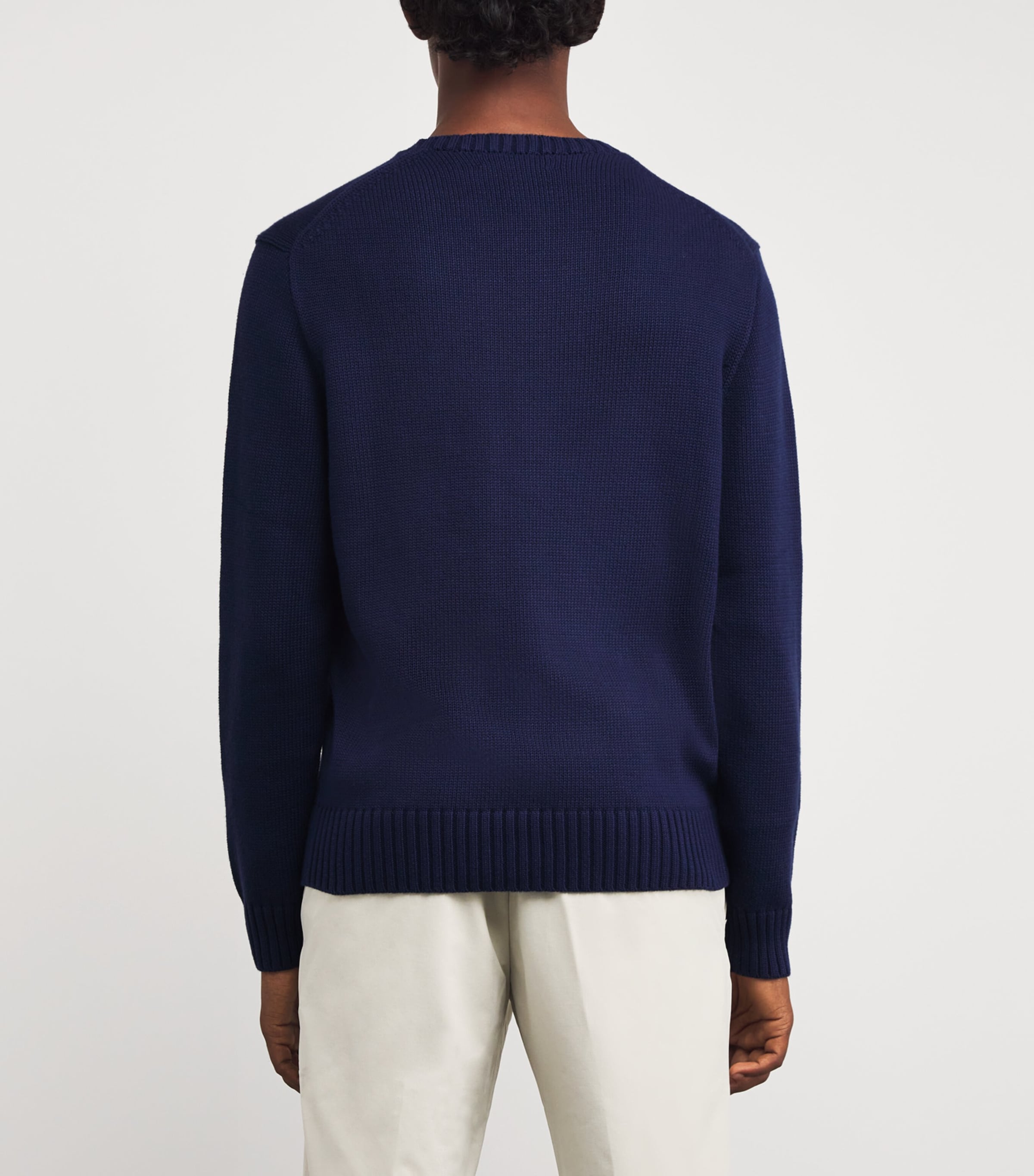 Cotton-Blend Polo Bear Sweater REFINED NAVY Image 4