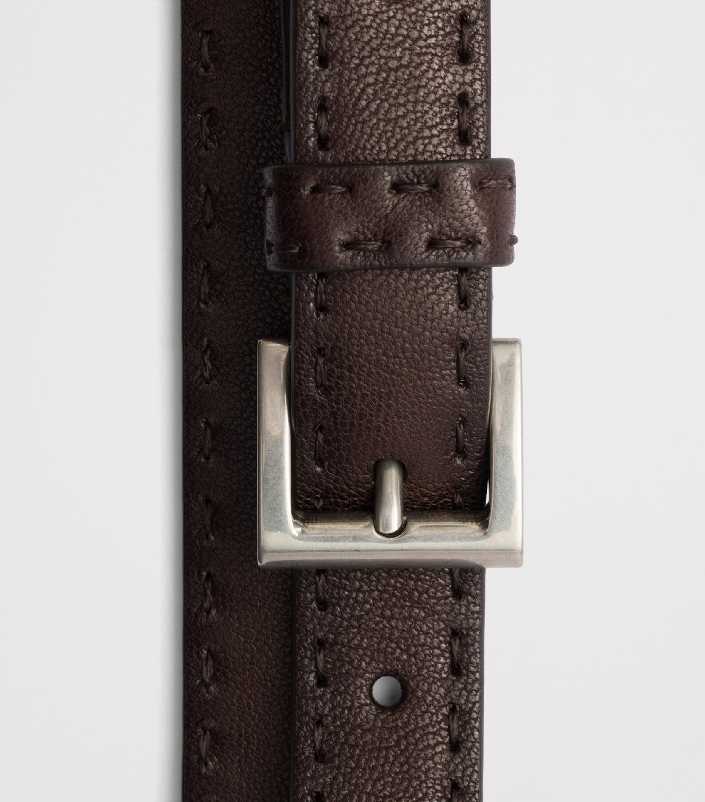 Prada Leather Antiqued Belt Brown Image 4