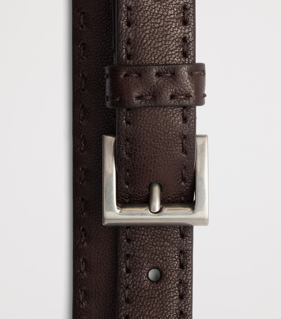 Prada Leather Antiqued Belt Brown Image 4
