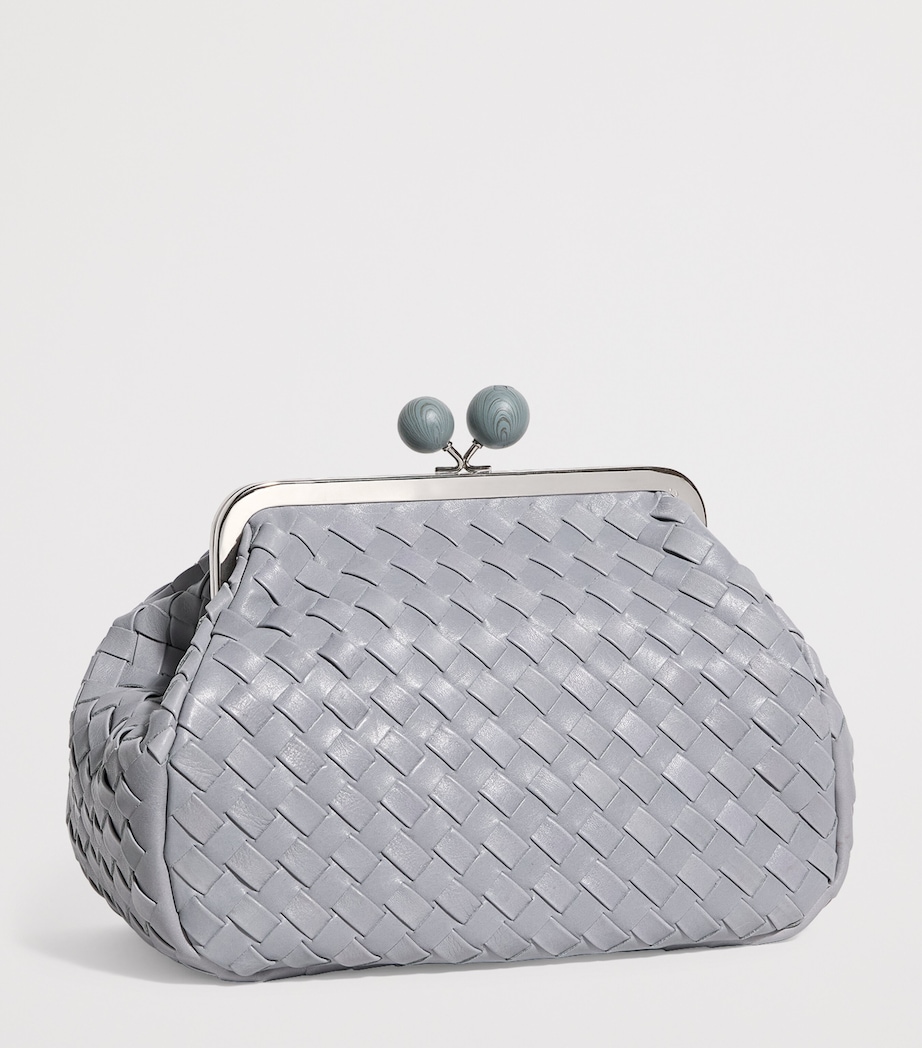 Medium Woven Leather Pasticcino Clutch Bag LIGHT BLUE Image 3