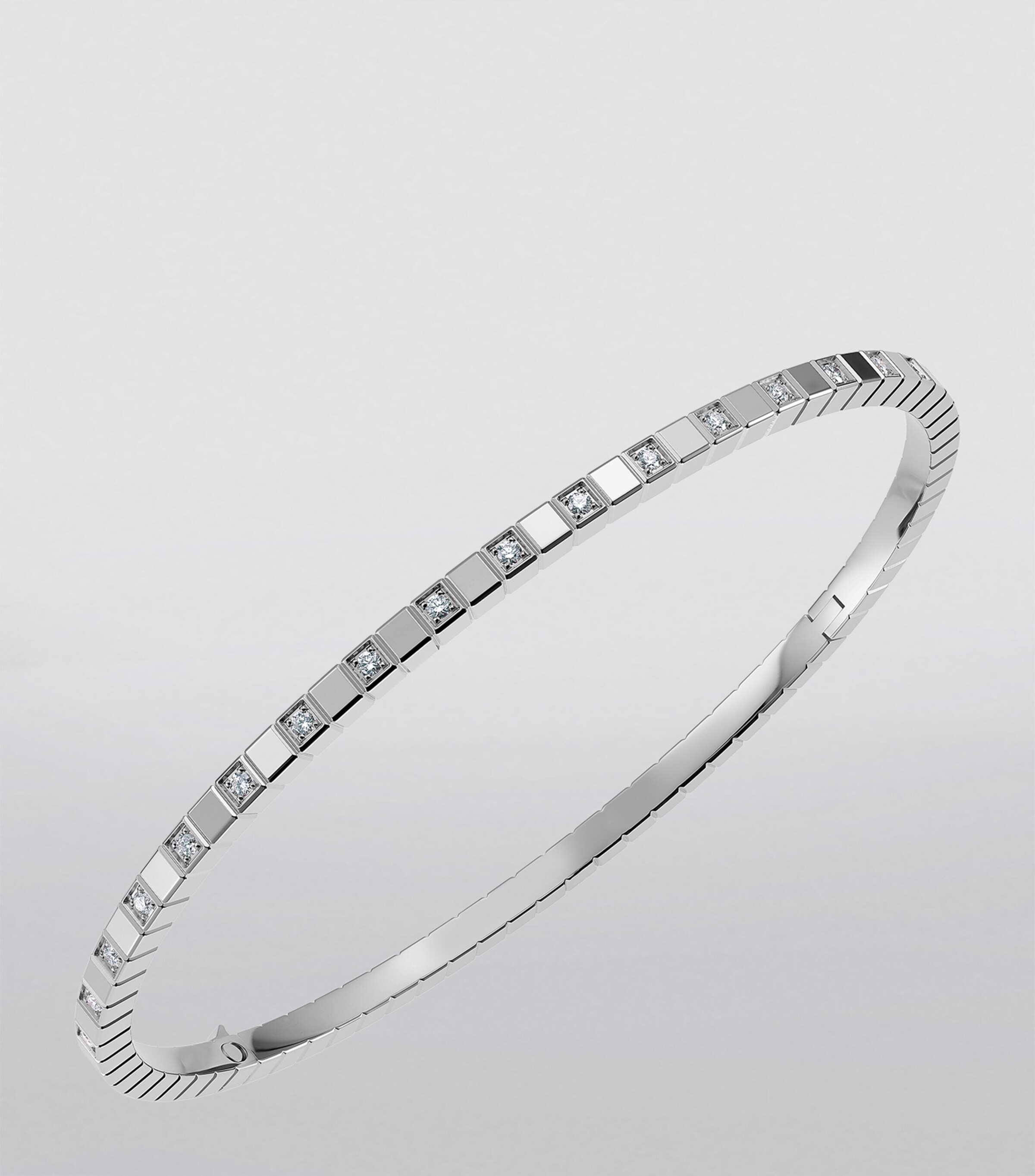 White Gold and Diamond Ice Cube Bangle 18K WHITE GOLD Image 3