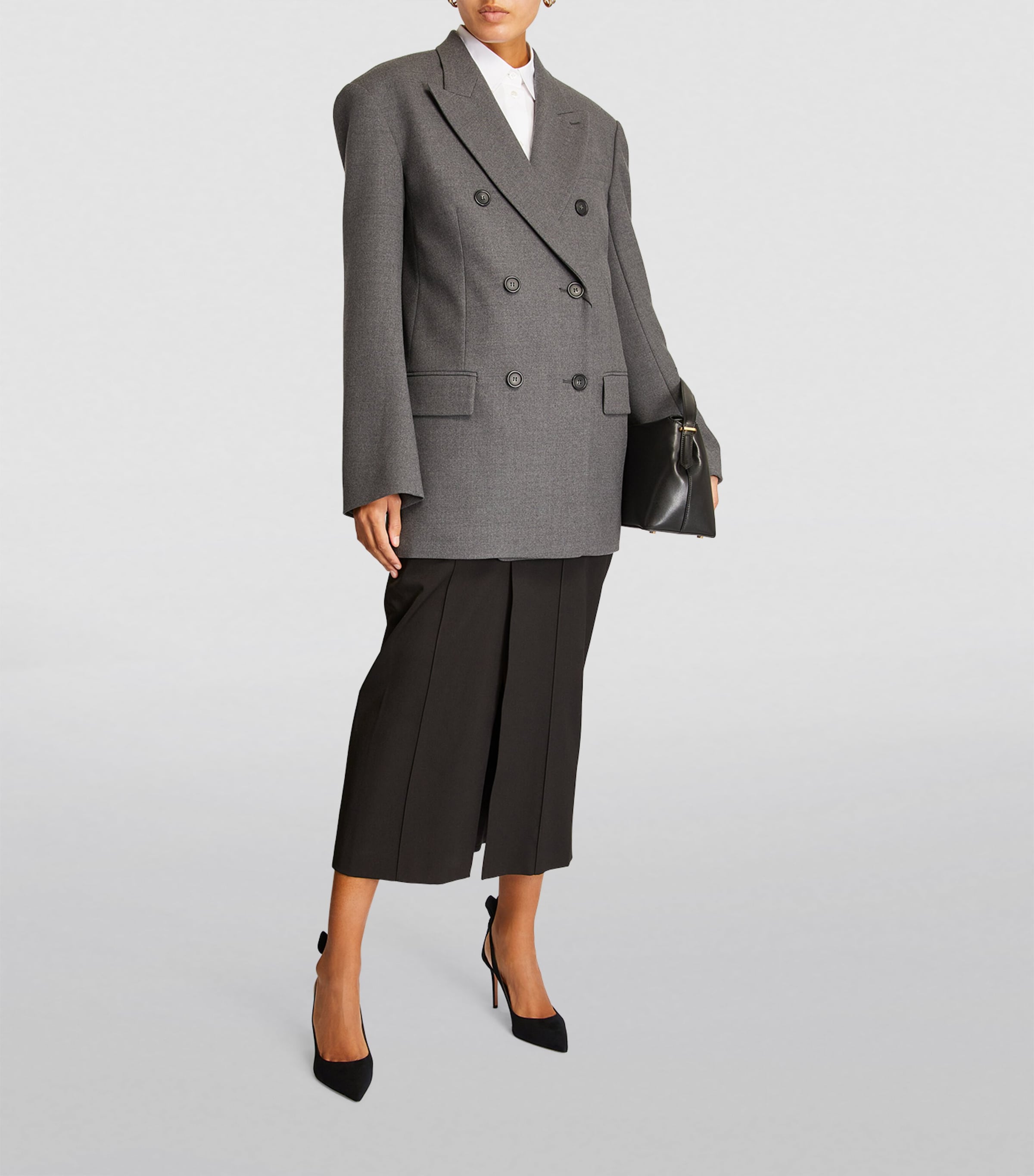 Suede Bow Tie Pumps 85 BLACK Image 4