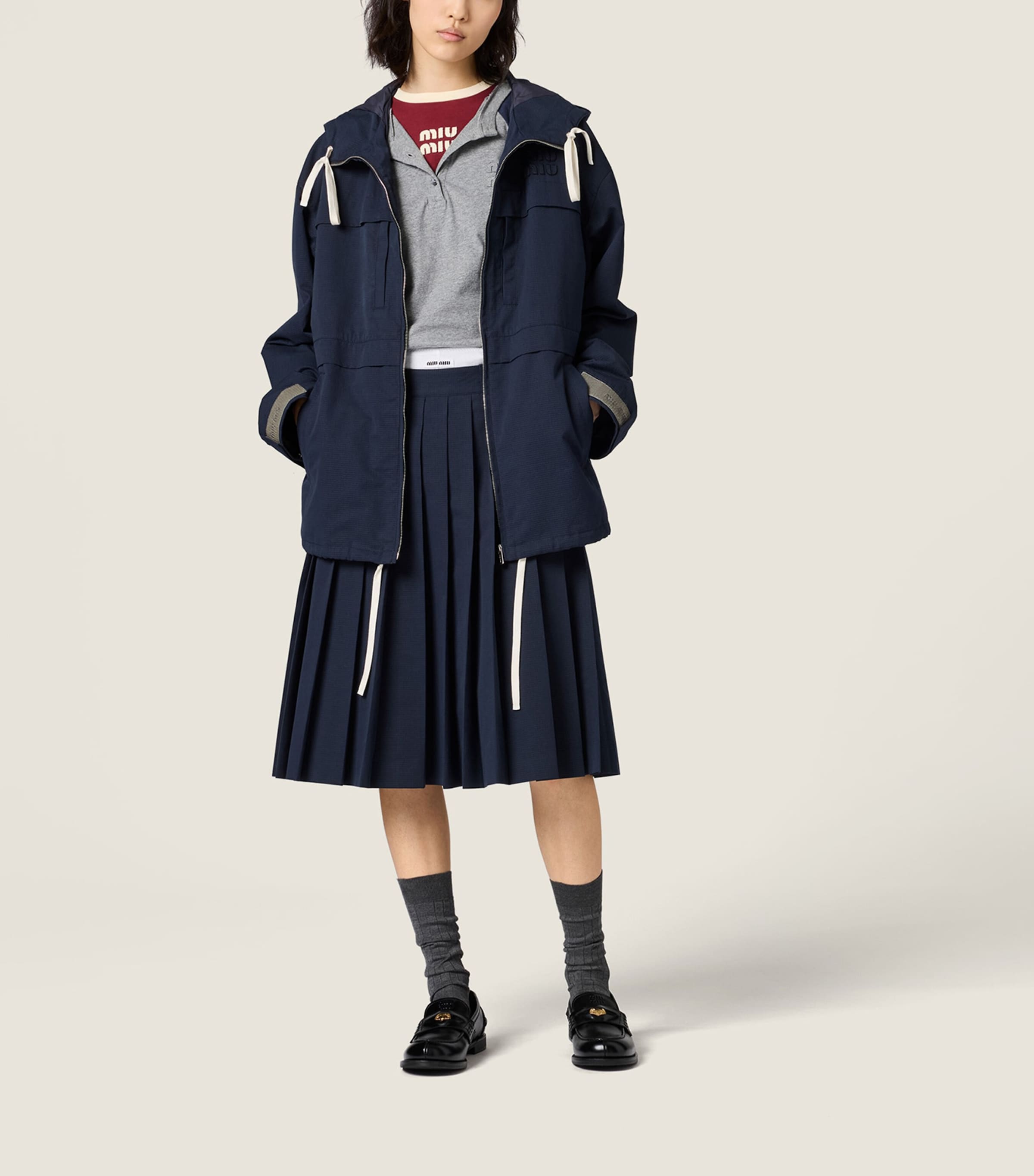 Miu Miu Womens Ripstop Jacket Blue Image 2