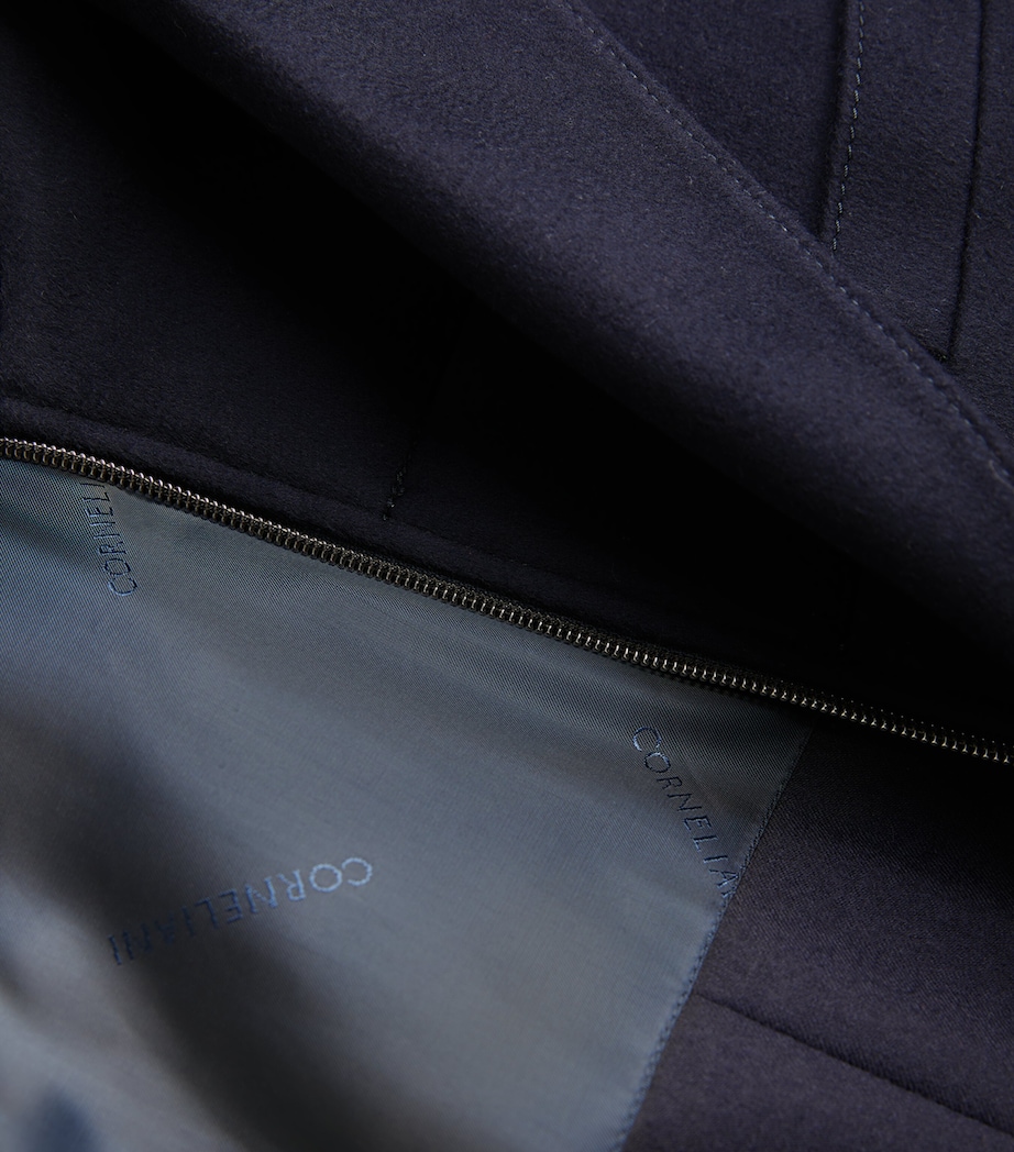 Virgin Wool Overcoat NAVY-002 Image 4