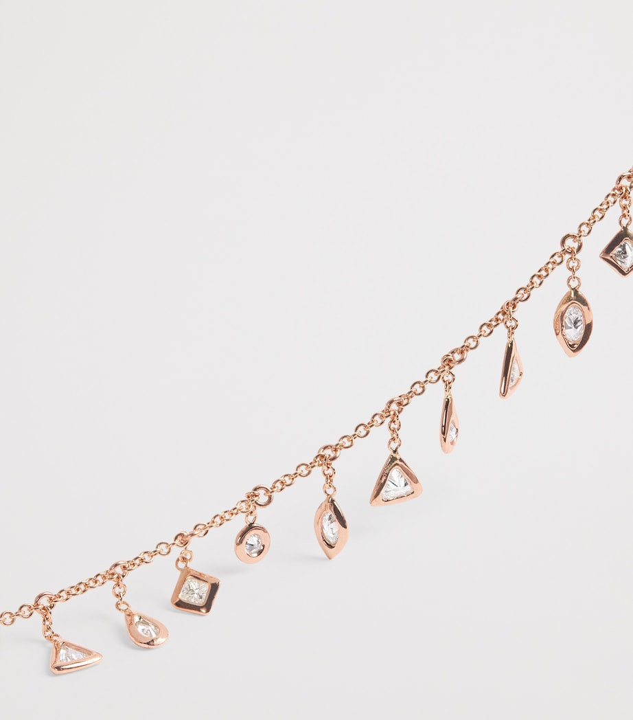 Rose Gold and Diamond Shaker Necklace ROSE GOLD Image 4