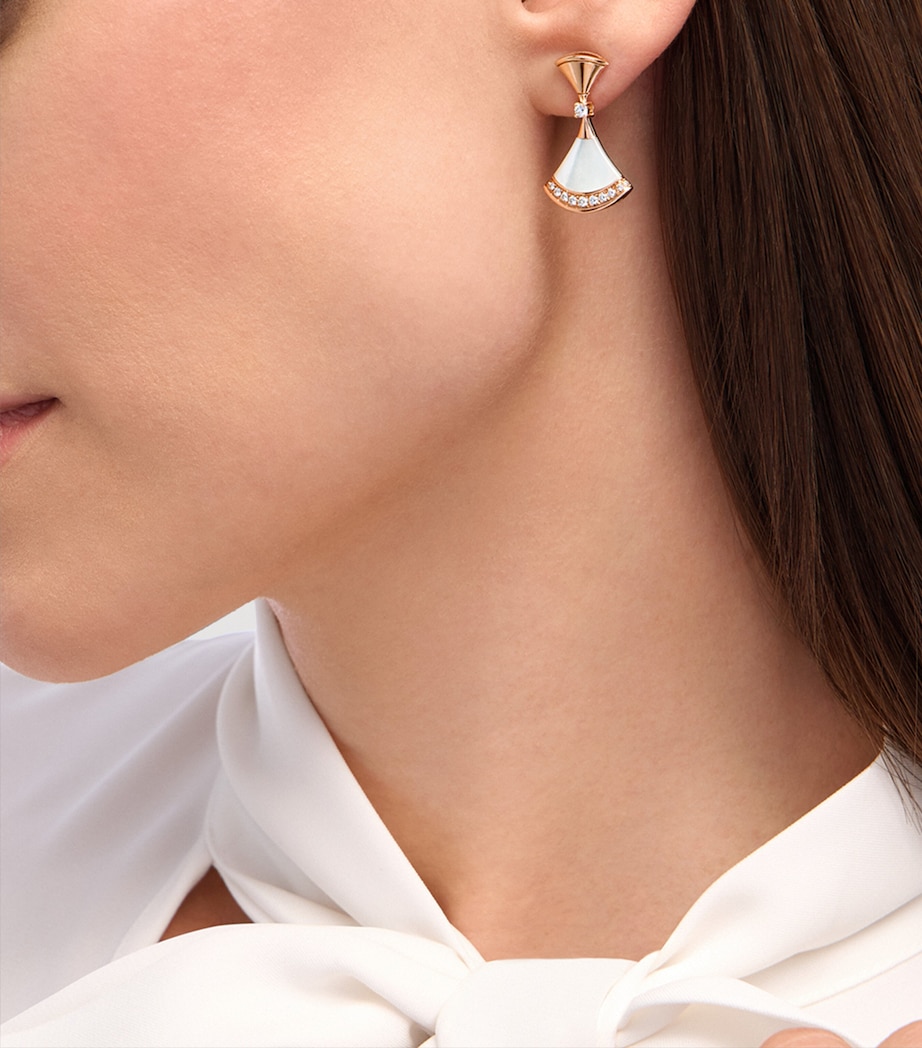Rose Gold, Diamond and Mother-of-Pearl Divas’ Dream Earrings PINK GOLD Image 4