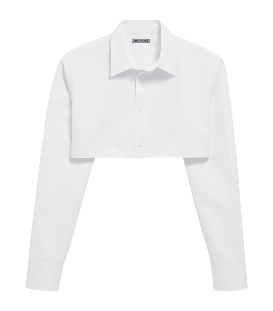 Balenciaga Womens Cotton-Silk Cropped Shirt Image 1