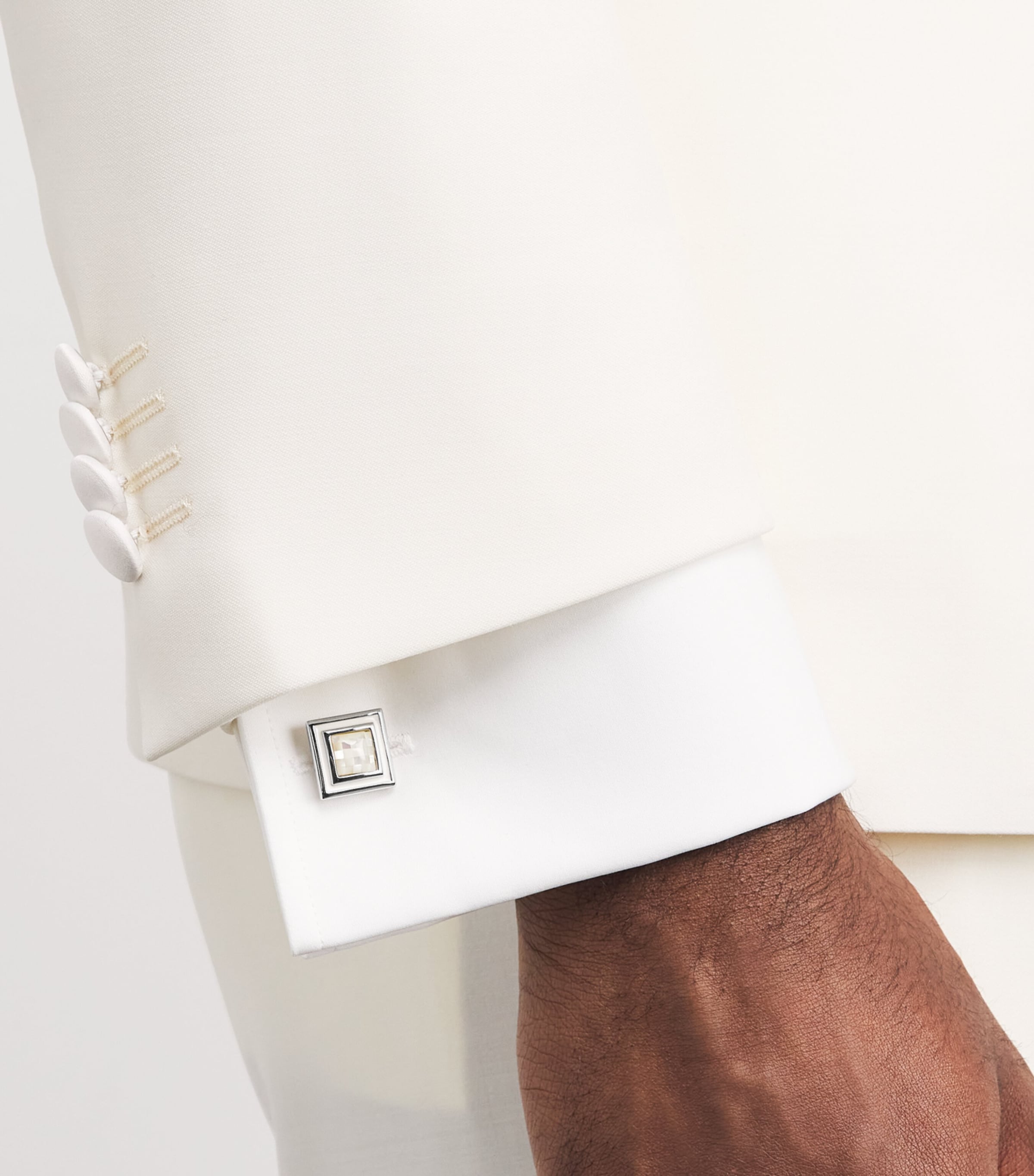 Thompson Mother-Of-Pearl Mosaic Cufflinks and Studs Set SILVER Image 5