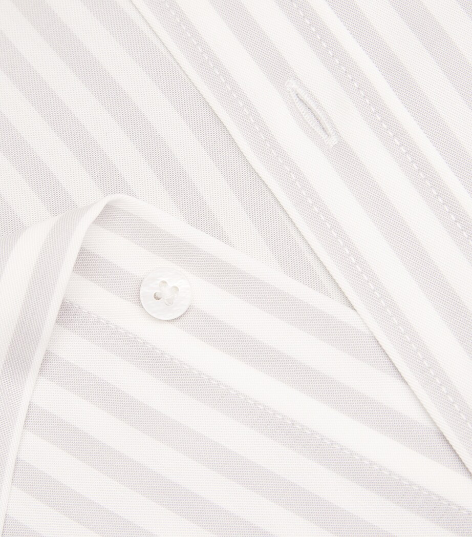 With Nothing Underneath Womens Tencel The Boyfriend Shirt Silver Stripe Image 5