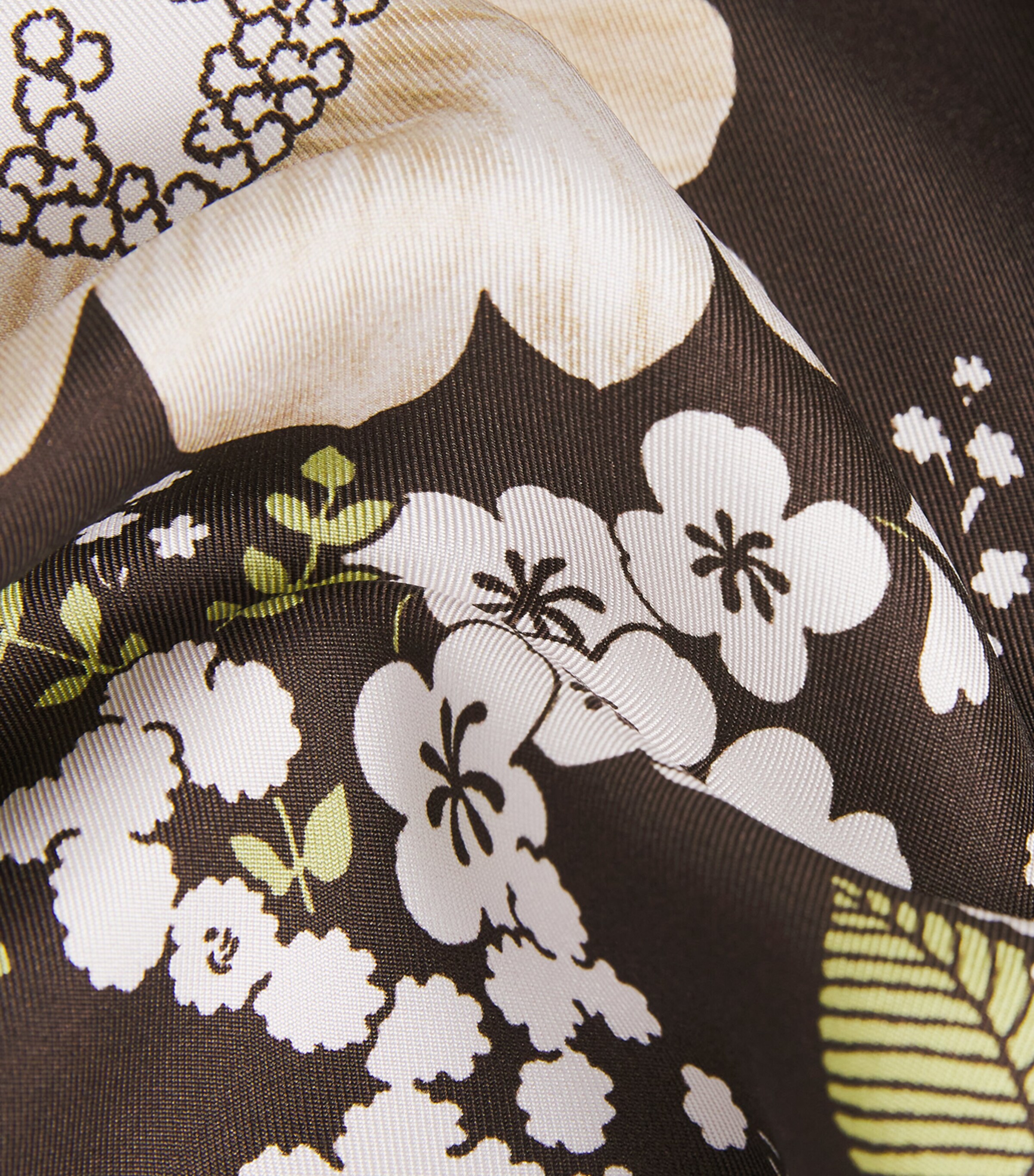 Tory Burch Womens Silk-Wool Floral T-Shirt N Ivory / Br Flor Image 6