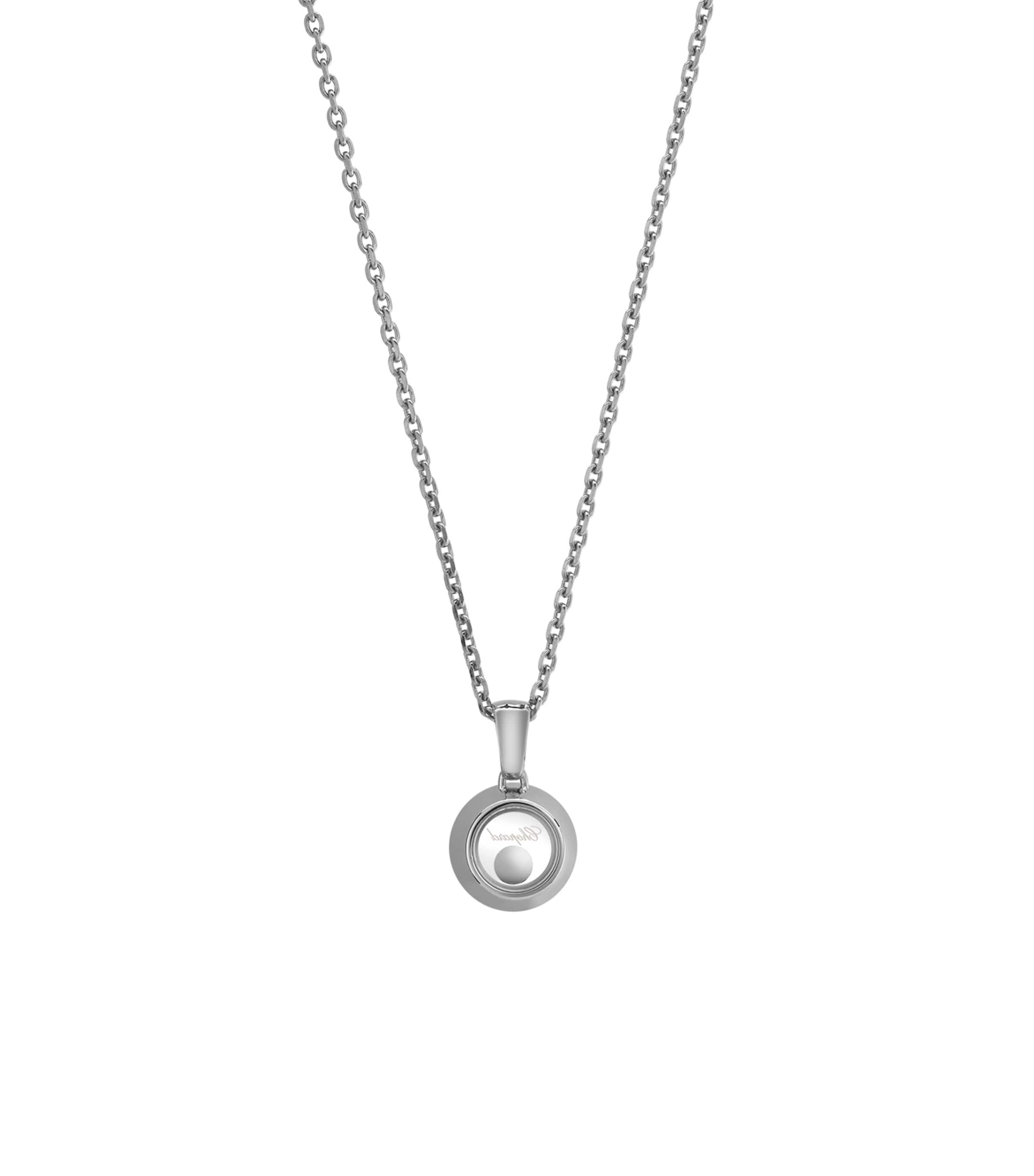 White Gold and Diamond Happy Diamonds Icons Pendant Necklace 18K WHITE GOLD Image 3