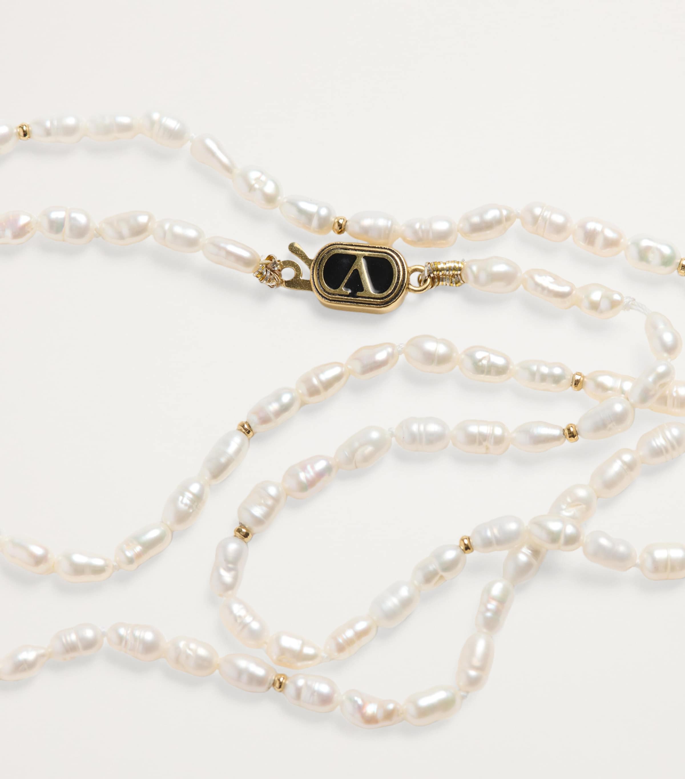 Valentino Garavani Faux Pearl VLogo Necklace | Harrods US