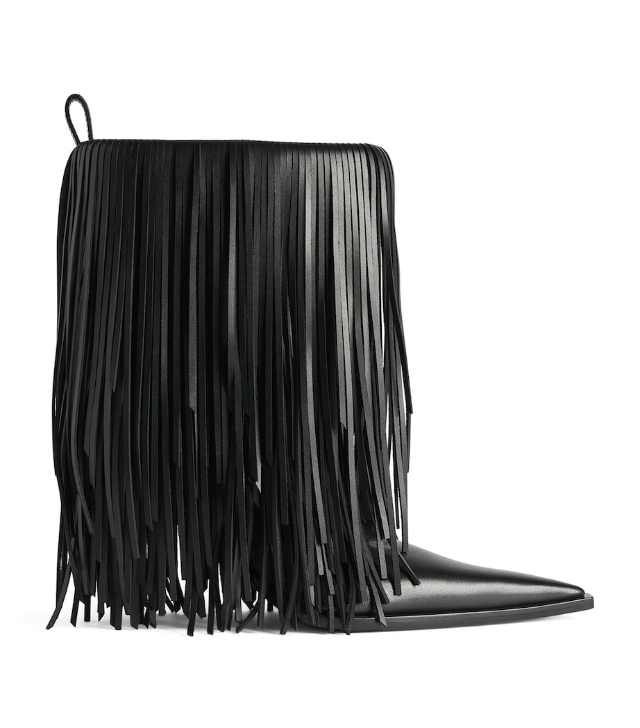 Balenciaga Calfskin Avenue Fringed Heeled Boots 90 Image 1