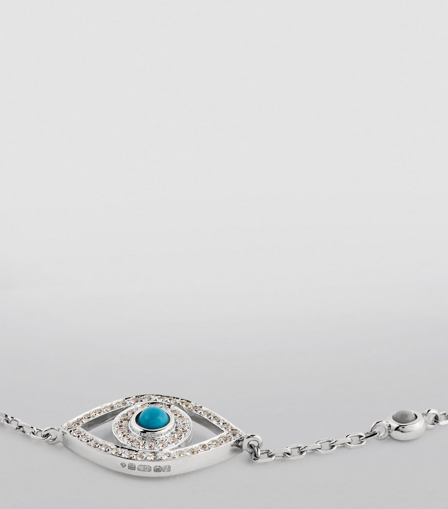 White Gold, Diamond and Turquoise Protected Bracelet WHITE GOLD Image 2