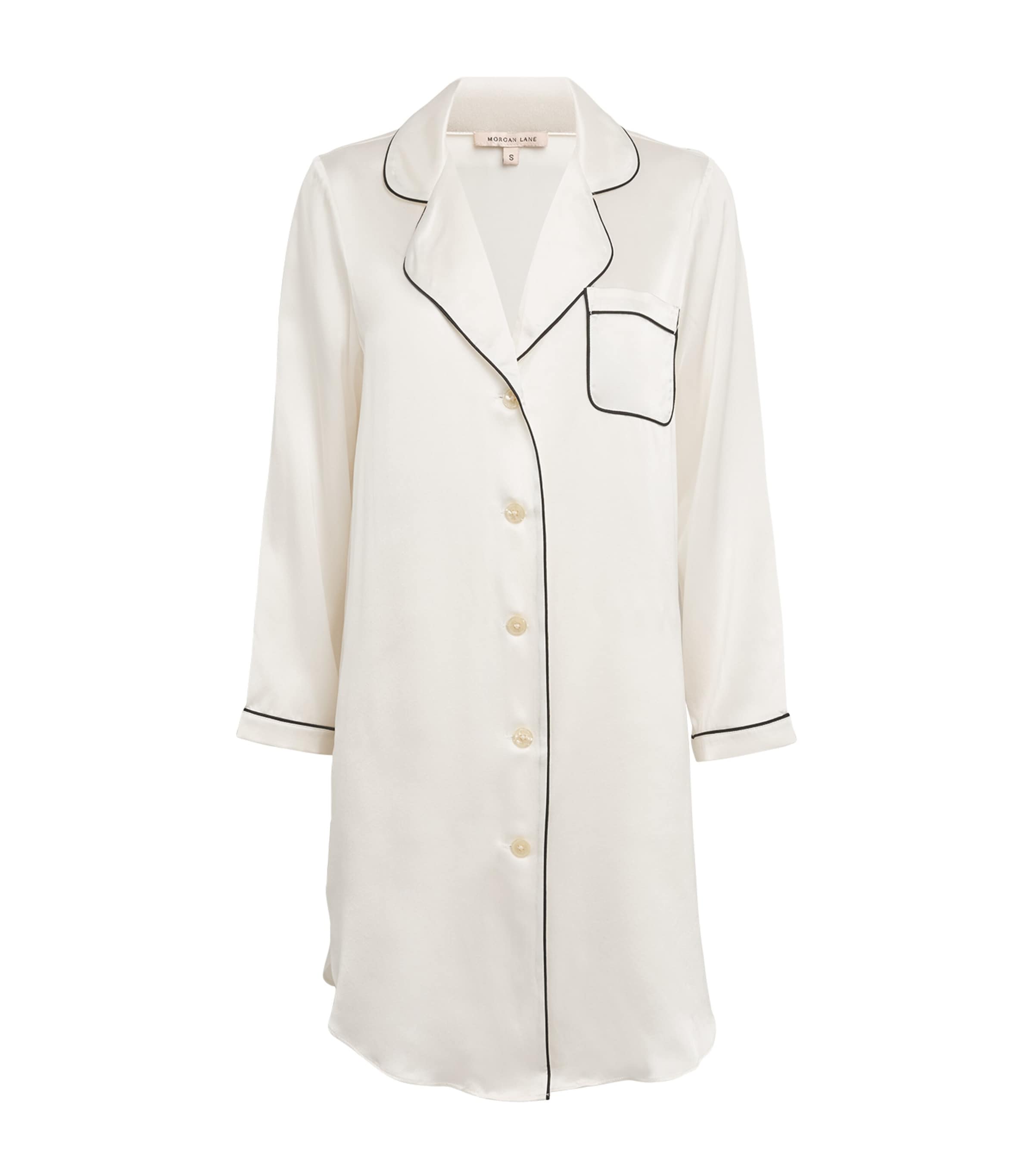 Shop Morgan Lane Silk Jillian Nightshirt In Ivory