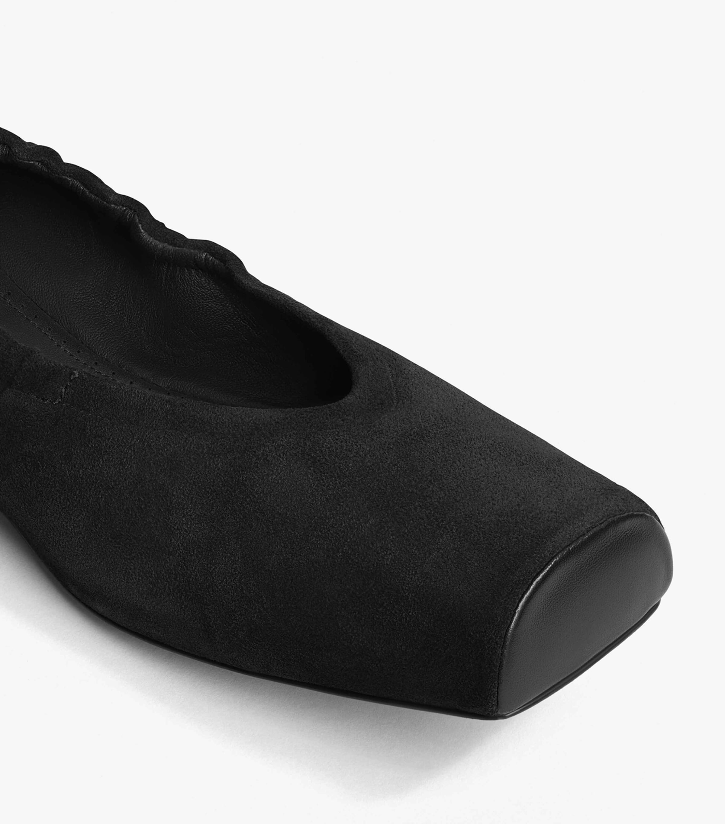 Suede Slip-On Ballet Flats NOIR Image 4