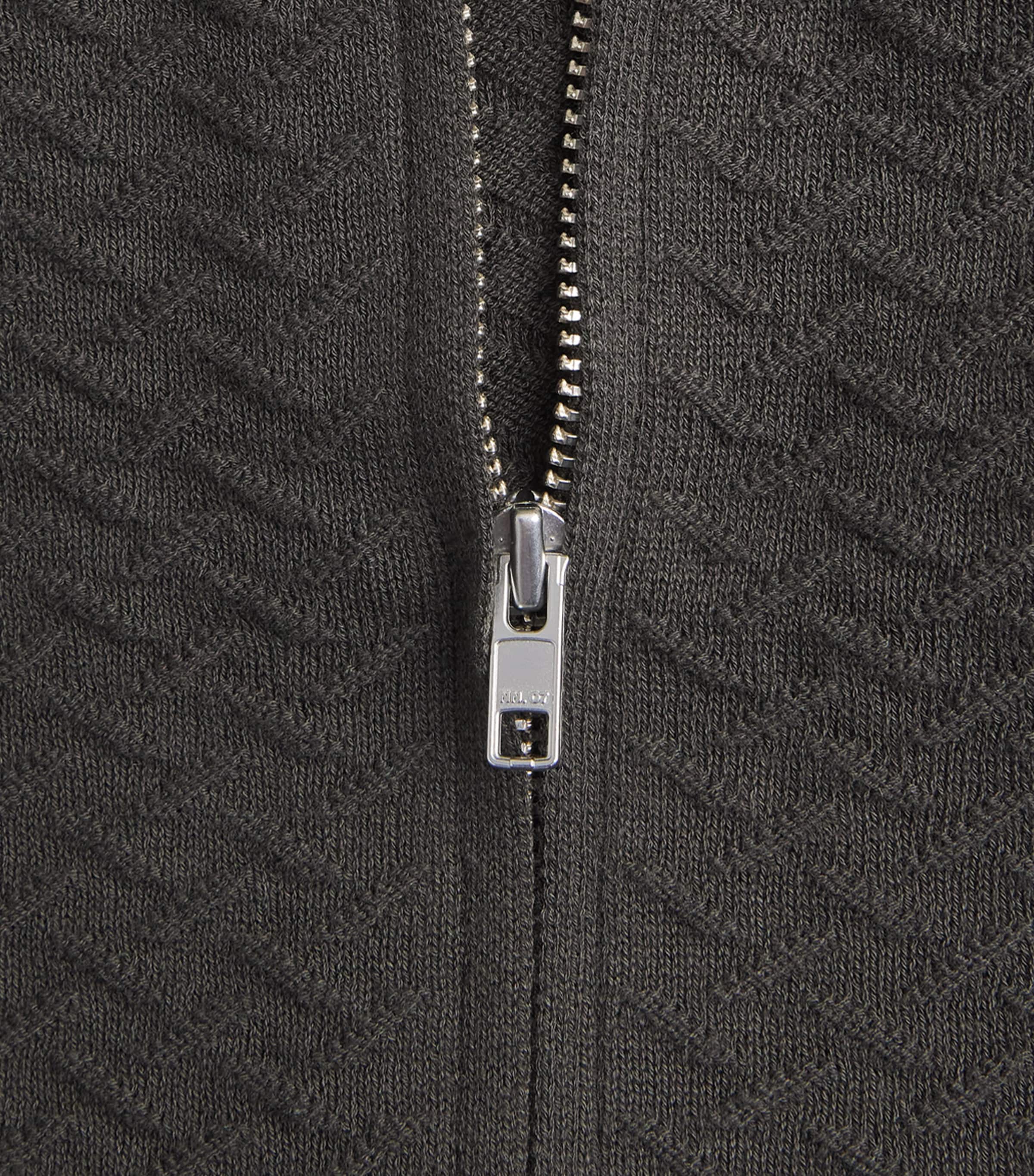 NN.07 Mens Organic Cotton Gustav Zip-Up Cardigan Dark Army Image 6