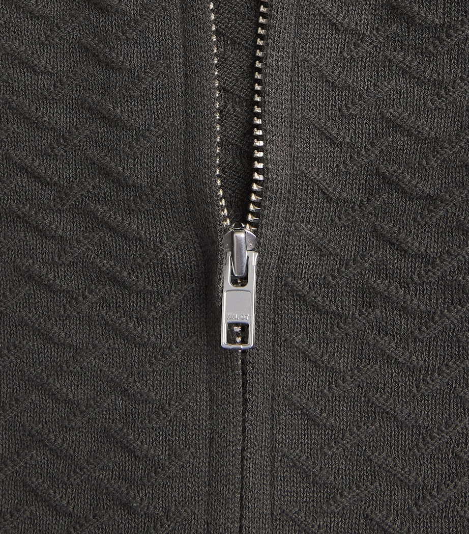 NN.07 Mens Organic Cotton Gustav Zip-Up Cardigan Dark Army Image 6