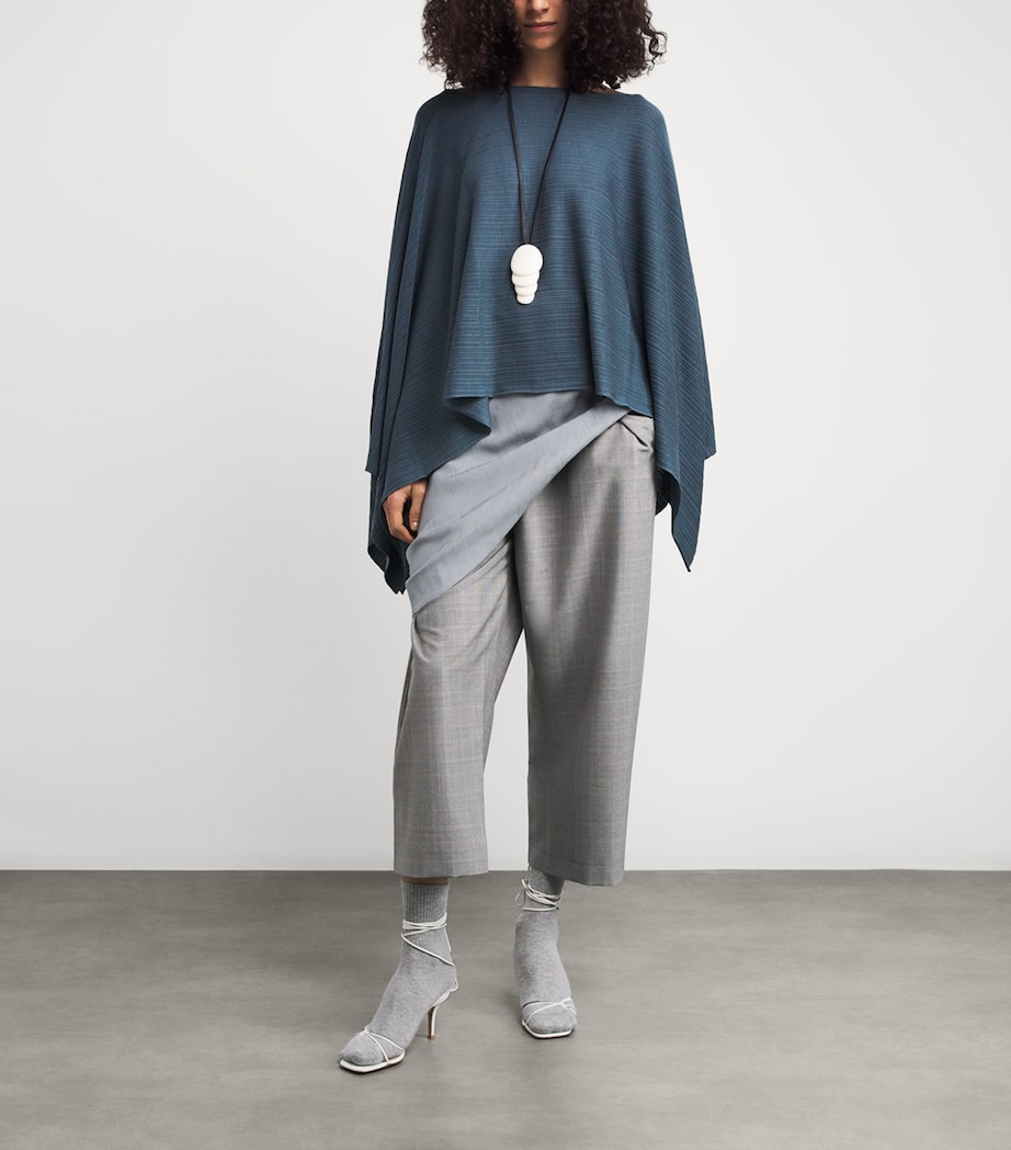 Plissé Cropped Poncho B60 BLUE - PETROL Image 2