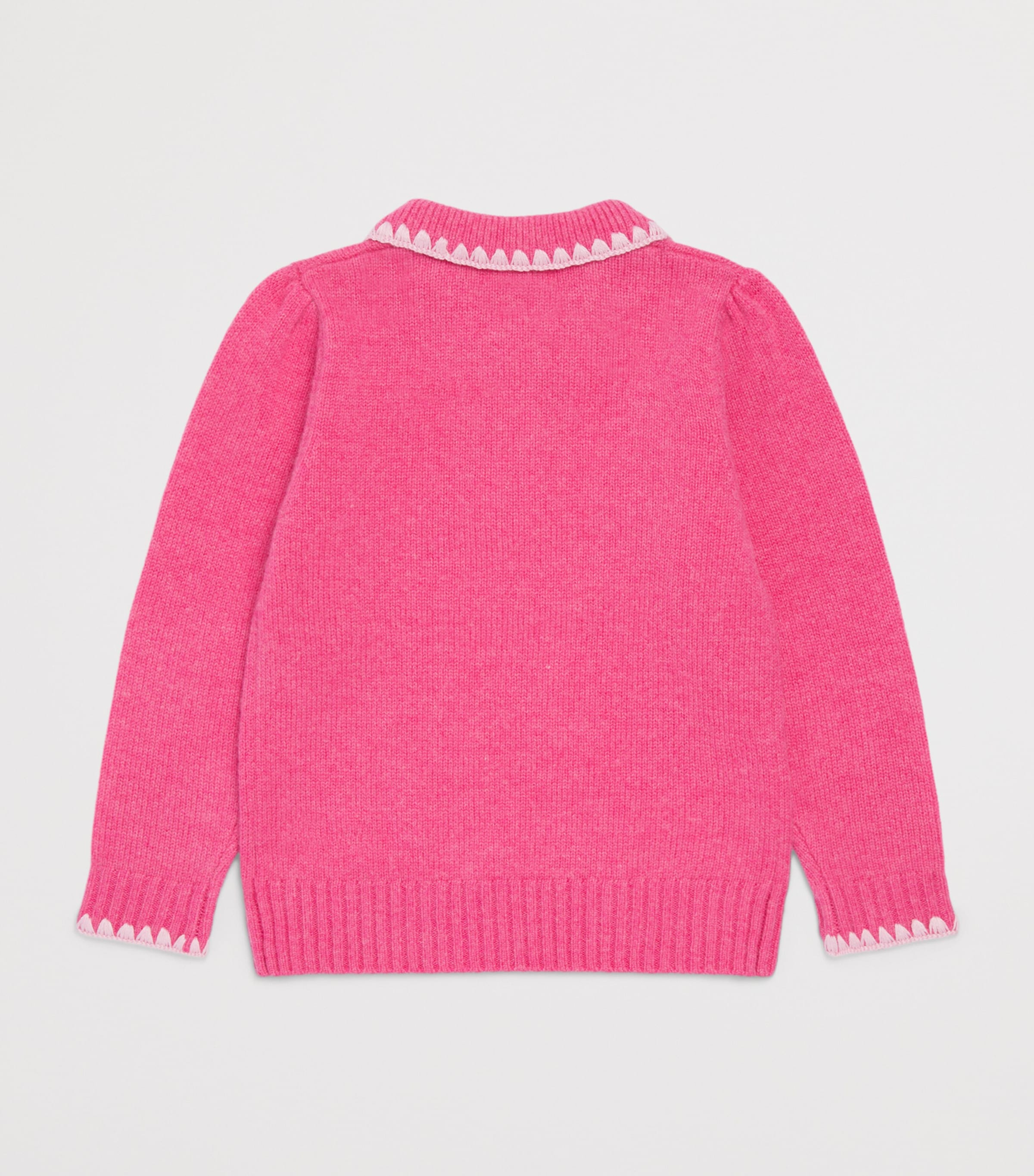 Copenhagen Colors Pink Wool-Cashmere Blanket-Stitch Blouse (2-8 Years ...